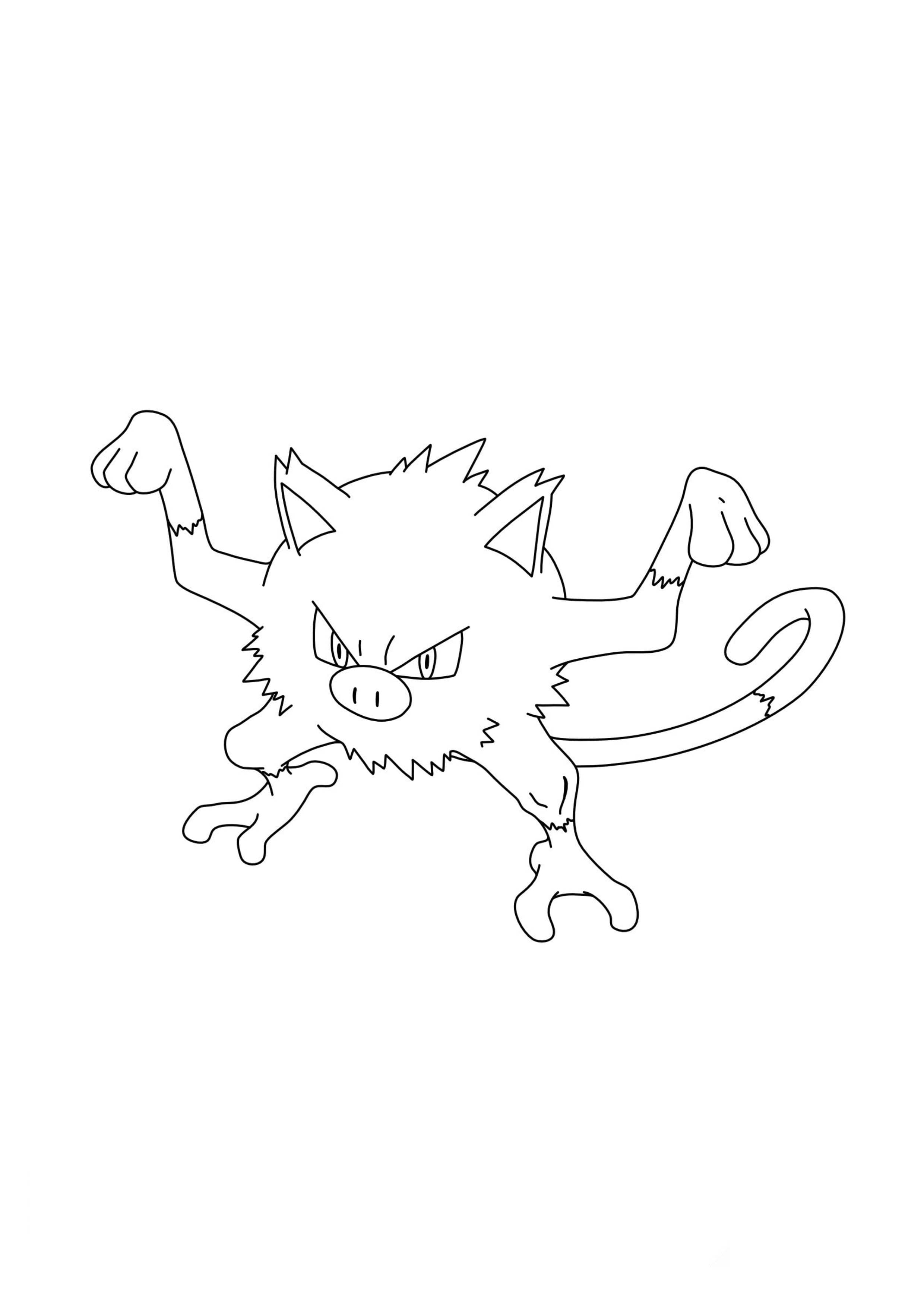 Mankey coloring page (A4) to print