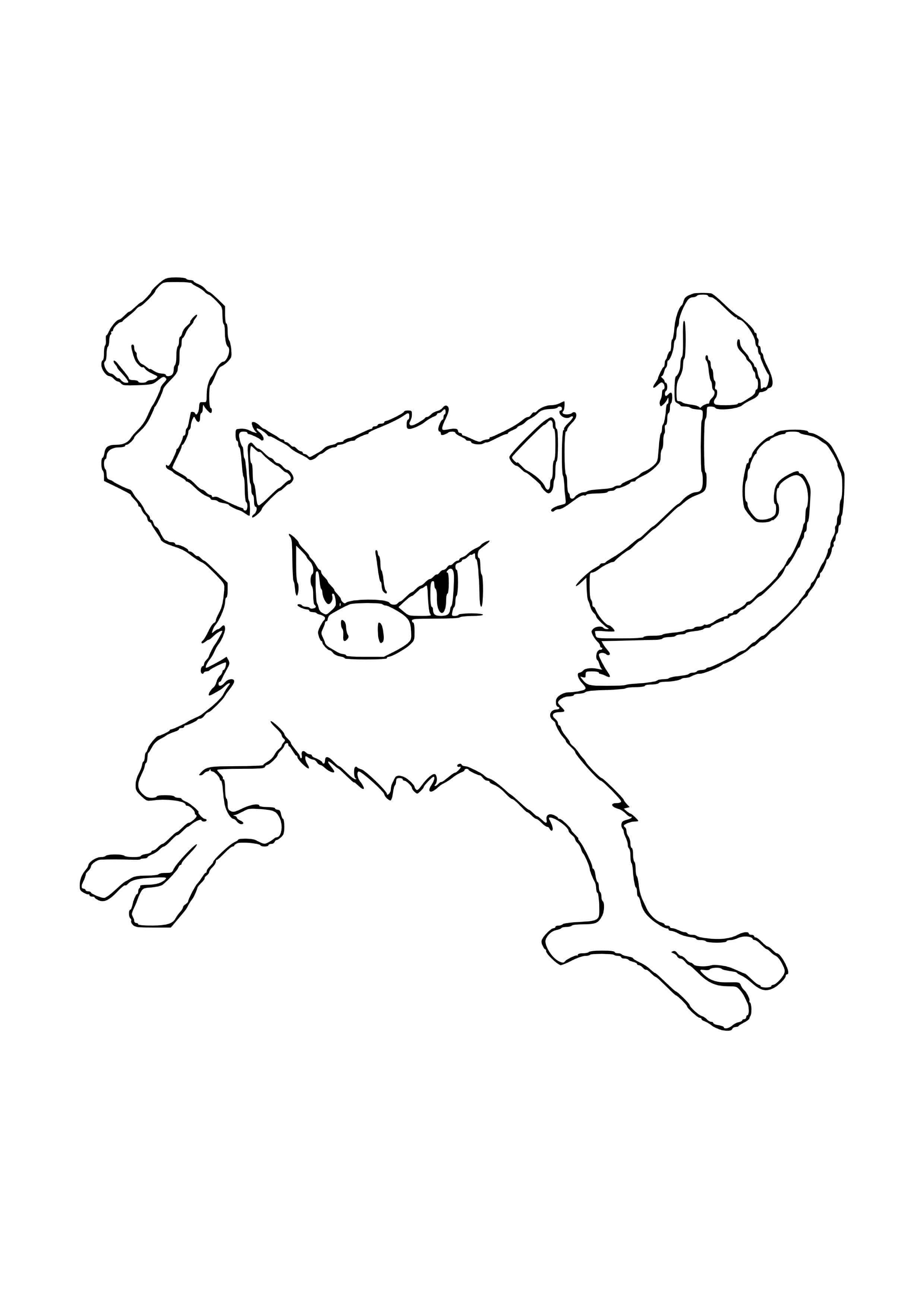 Mankey coloring page (A4) to print