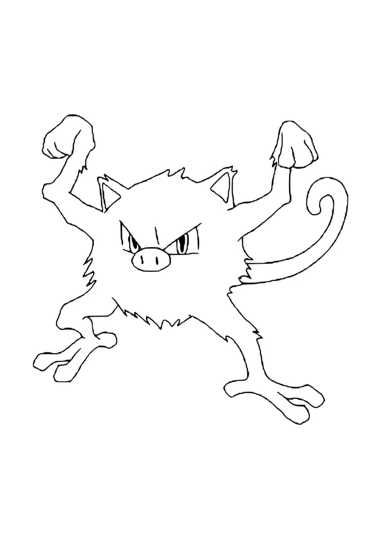 Mankey coloring page (A4) to print