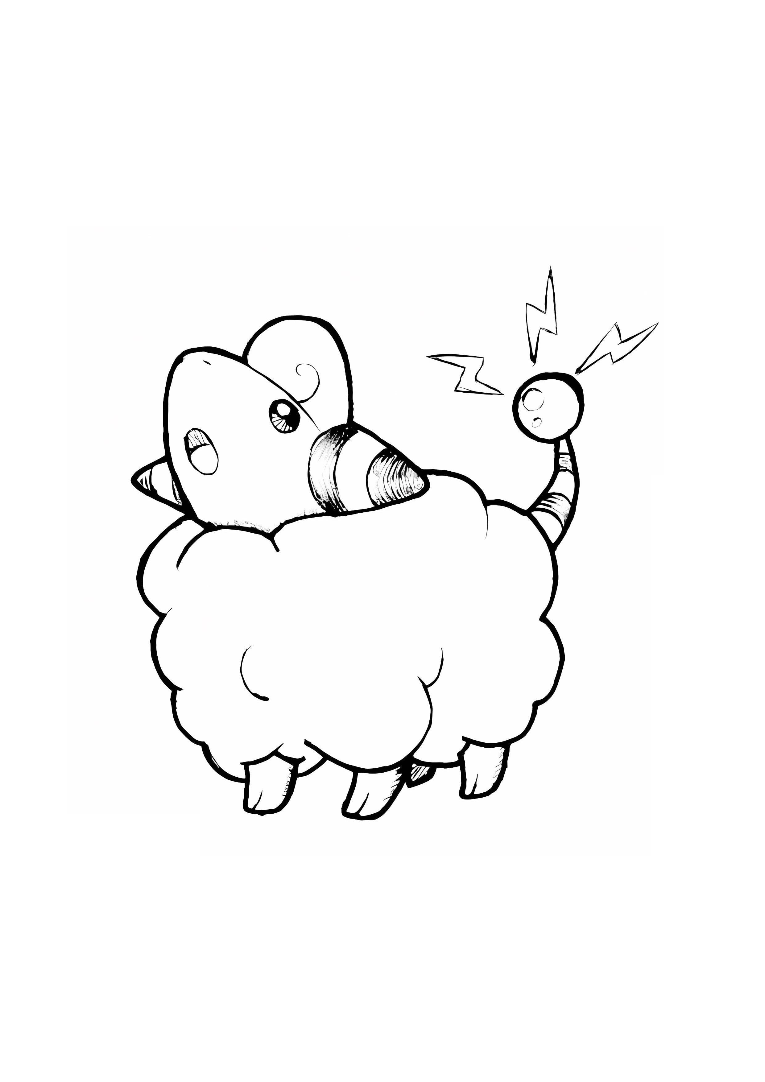 Mareep coloring page (A4) to print
