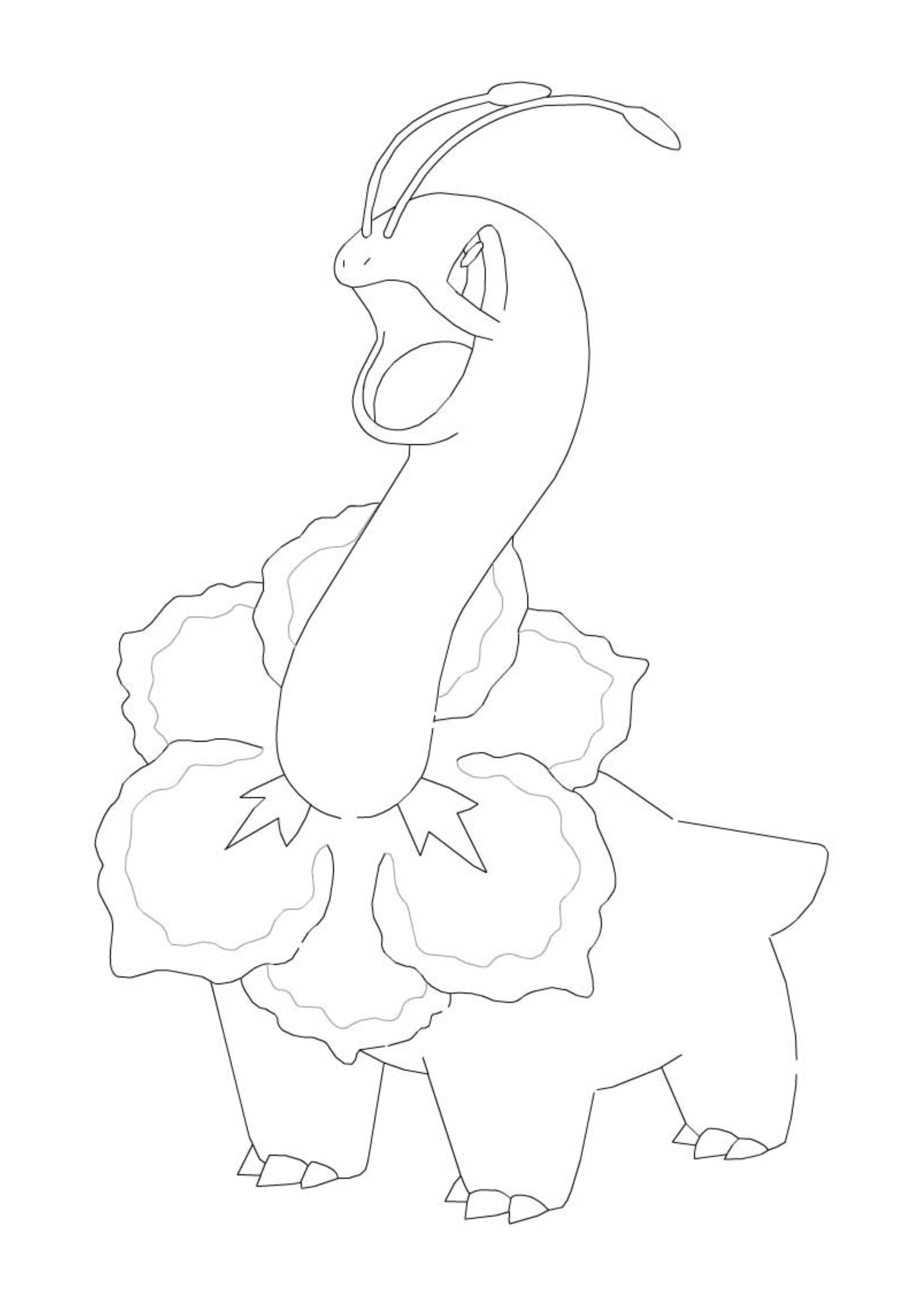 Meganium coloring page (A4) to print