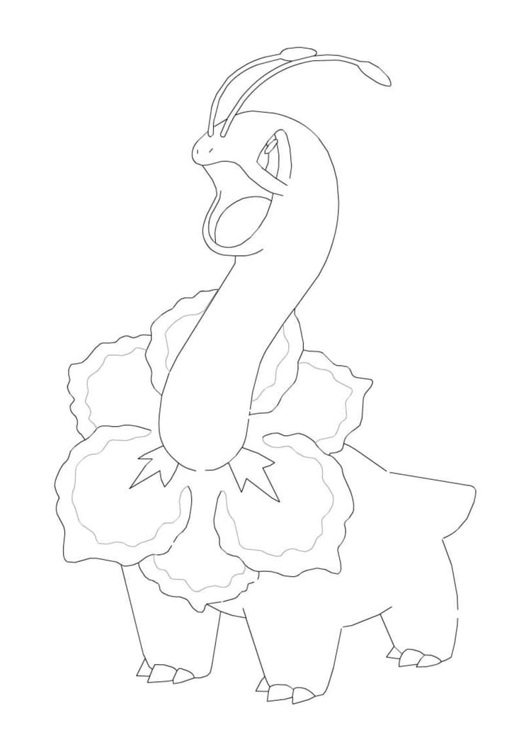 Meganium coloring page (A4) to print