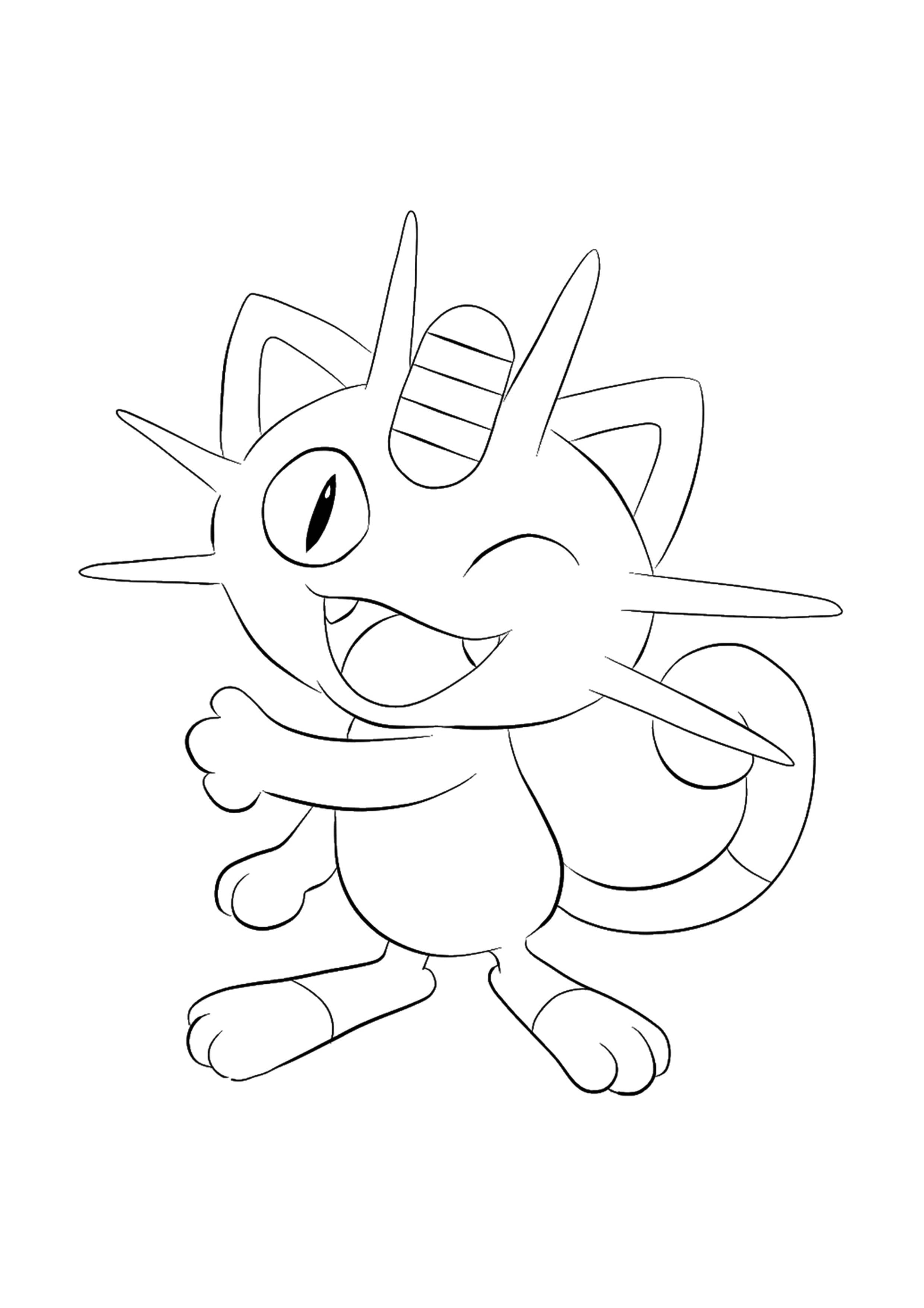Meowth coloring page (A4) to print