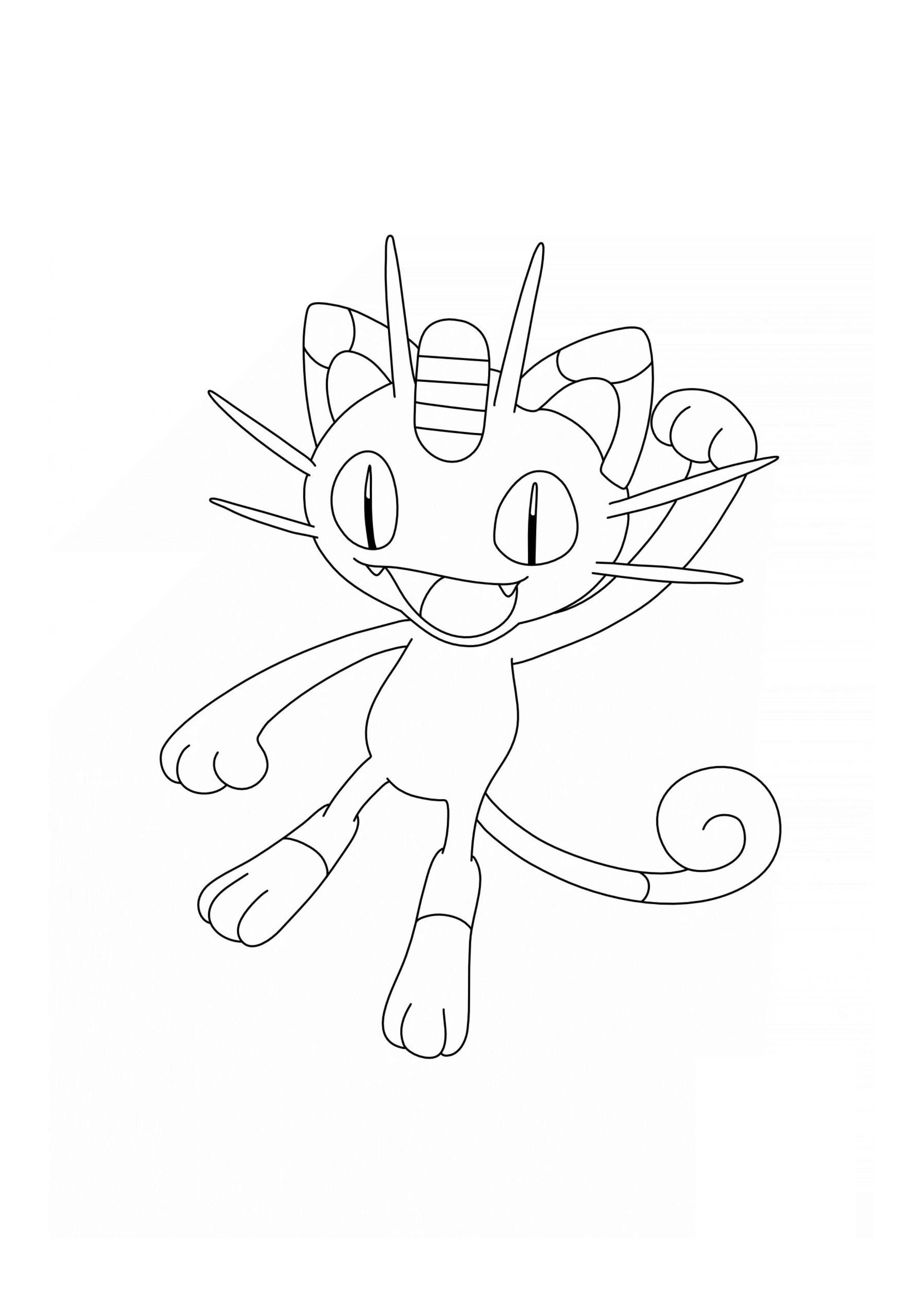 Meowth coloring page (A4) to print