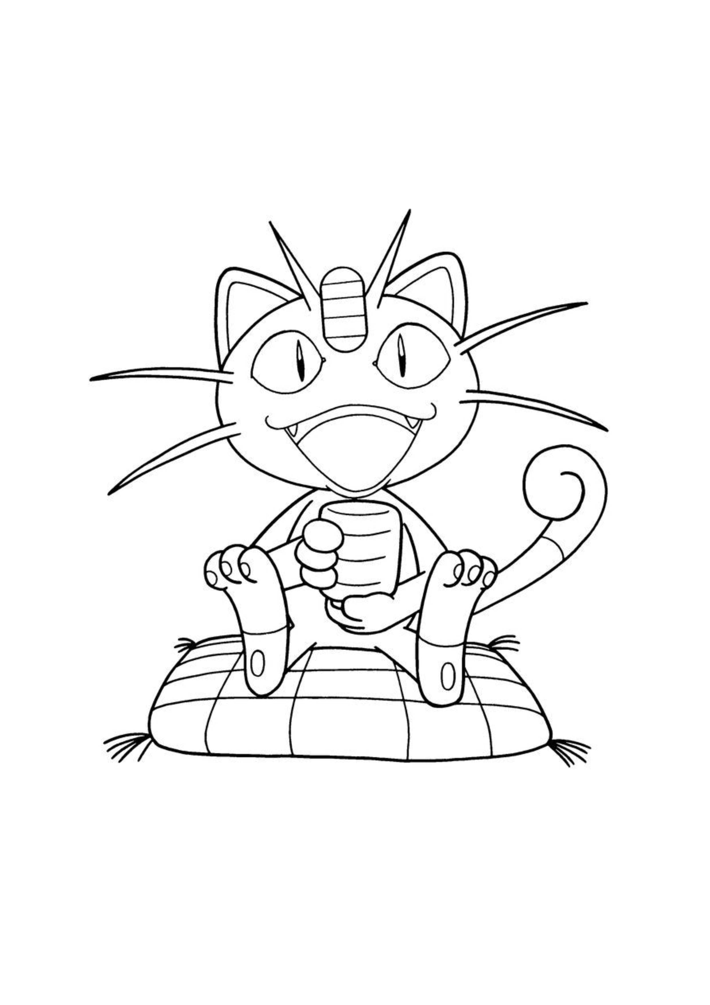 Meowth coloring page (A4) to print