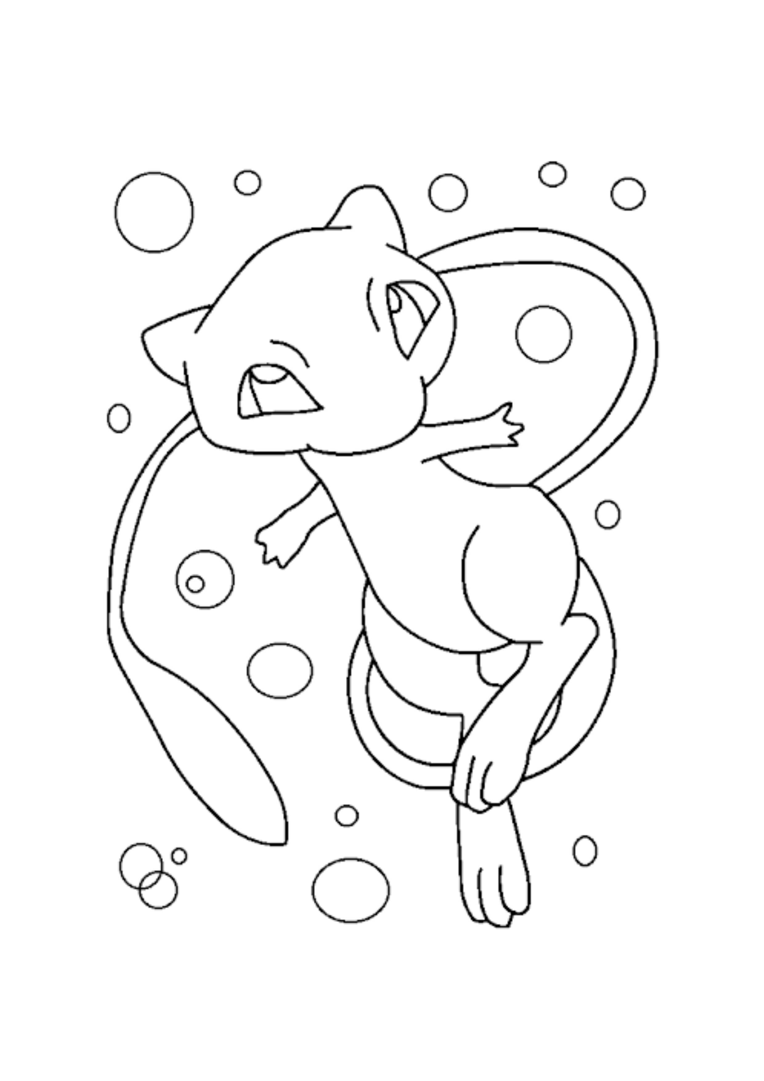 Mew coloring page (A4) to print