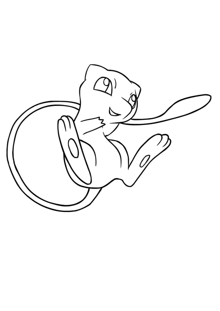 Mew coloring page (A4) to print