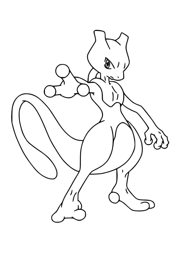 Mewtwo coloring page (A4) to print