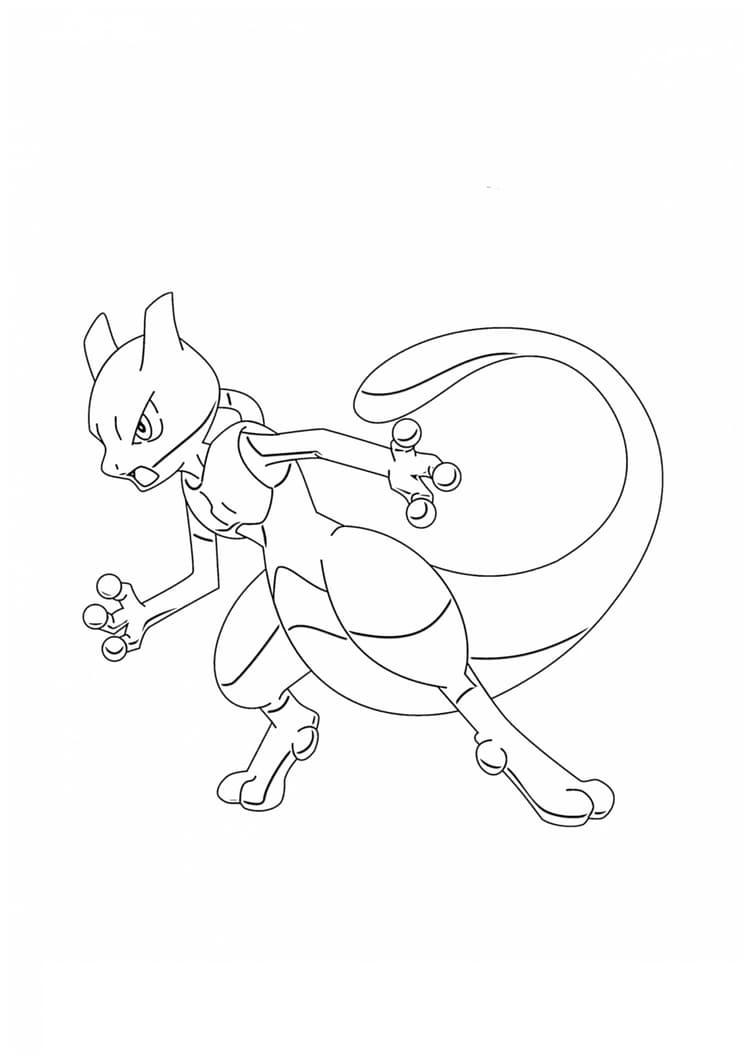 Mewtwo coloring page (A4) to print