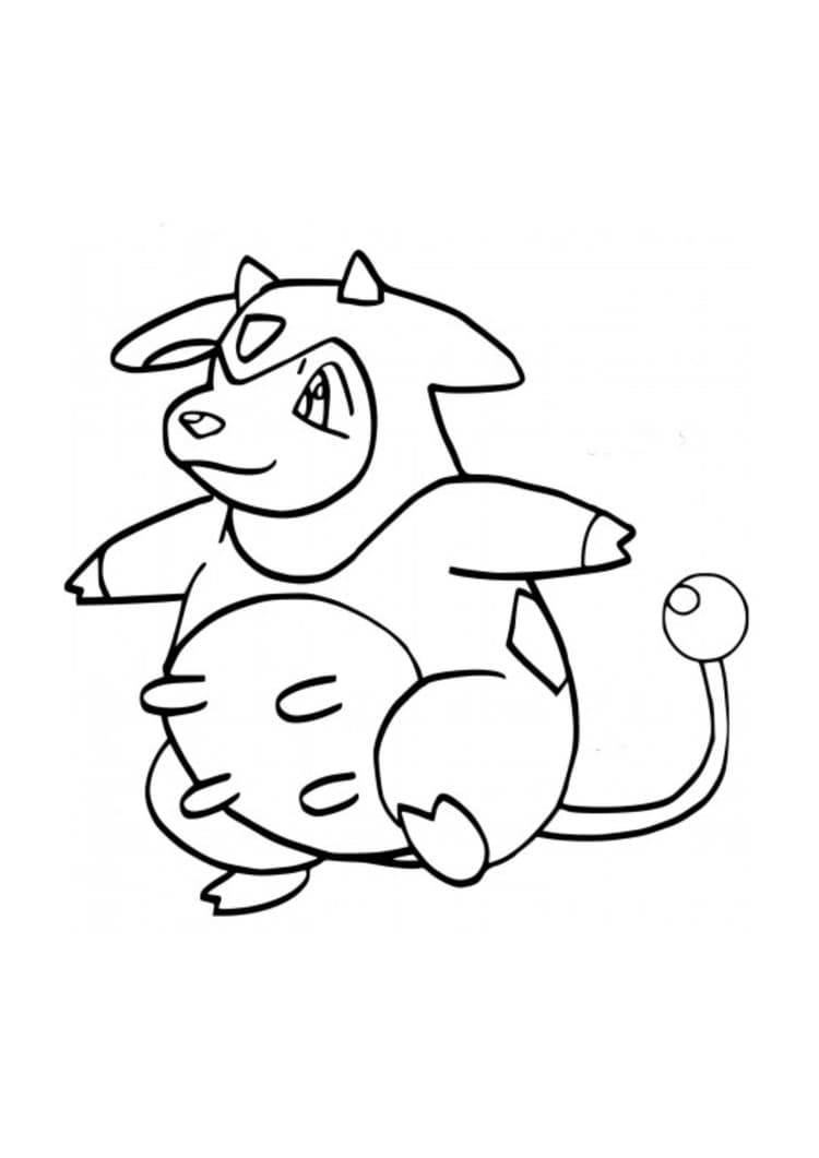 Miltank coloring page (A4) to print