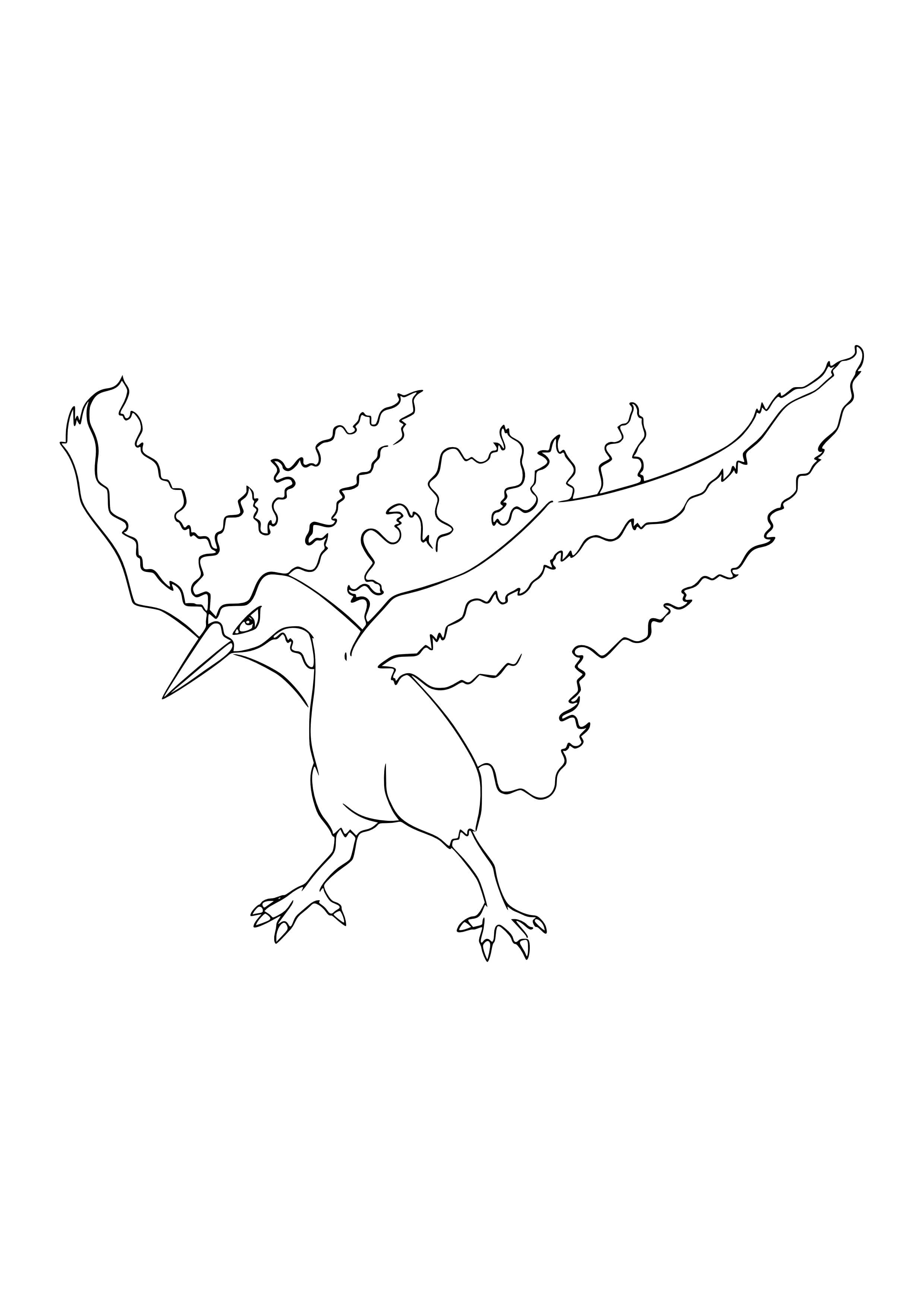 Moltres coloring page (A4) to print