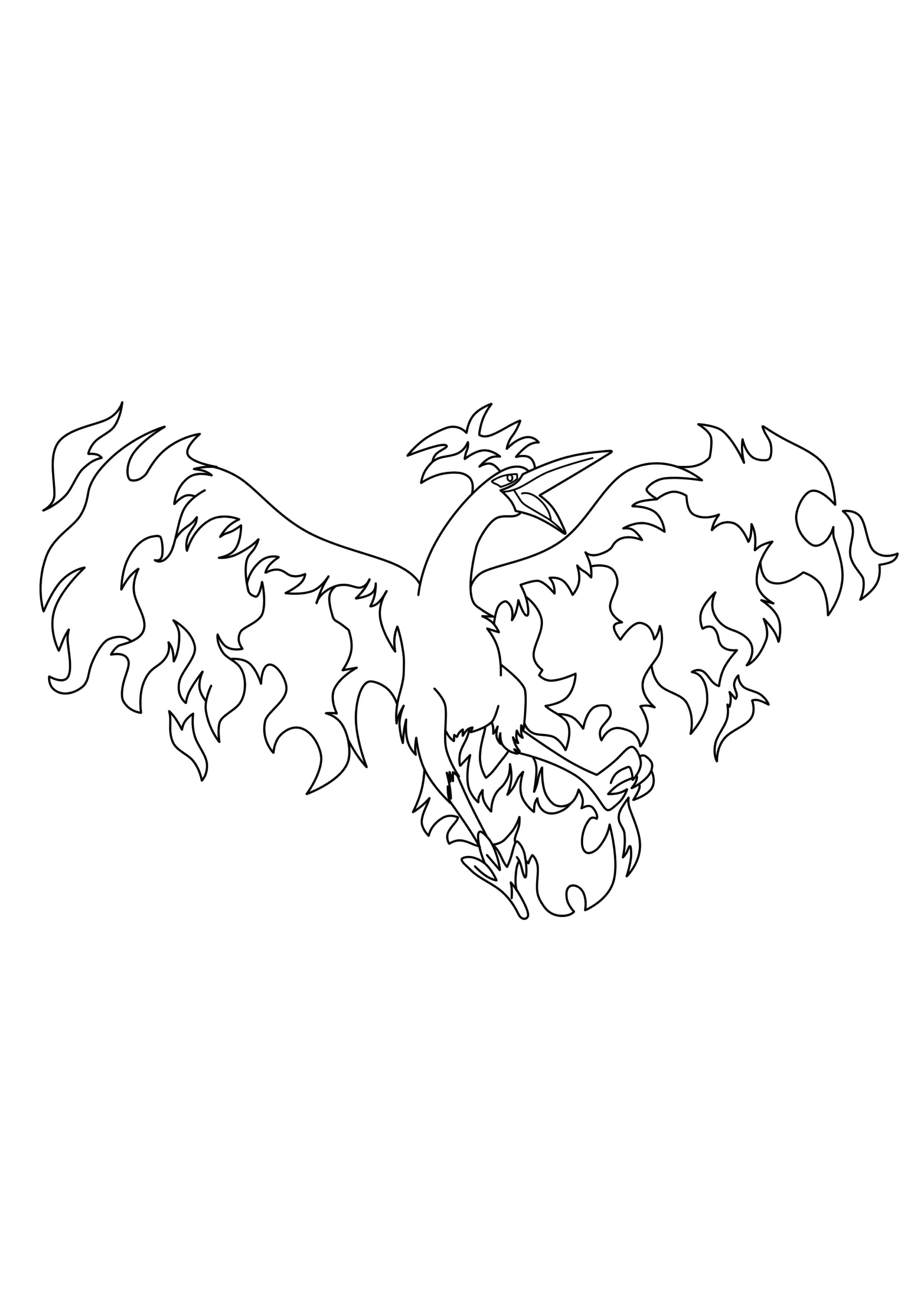 Moltres coloring page (A4) to print