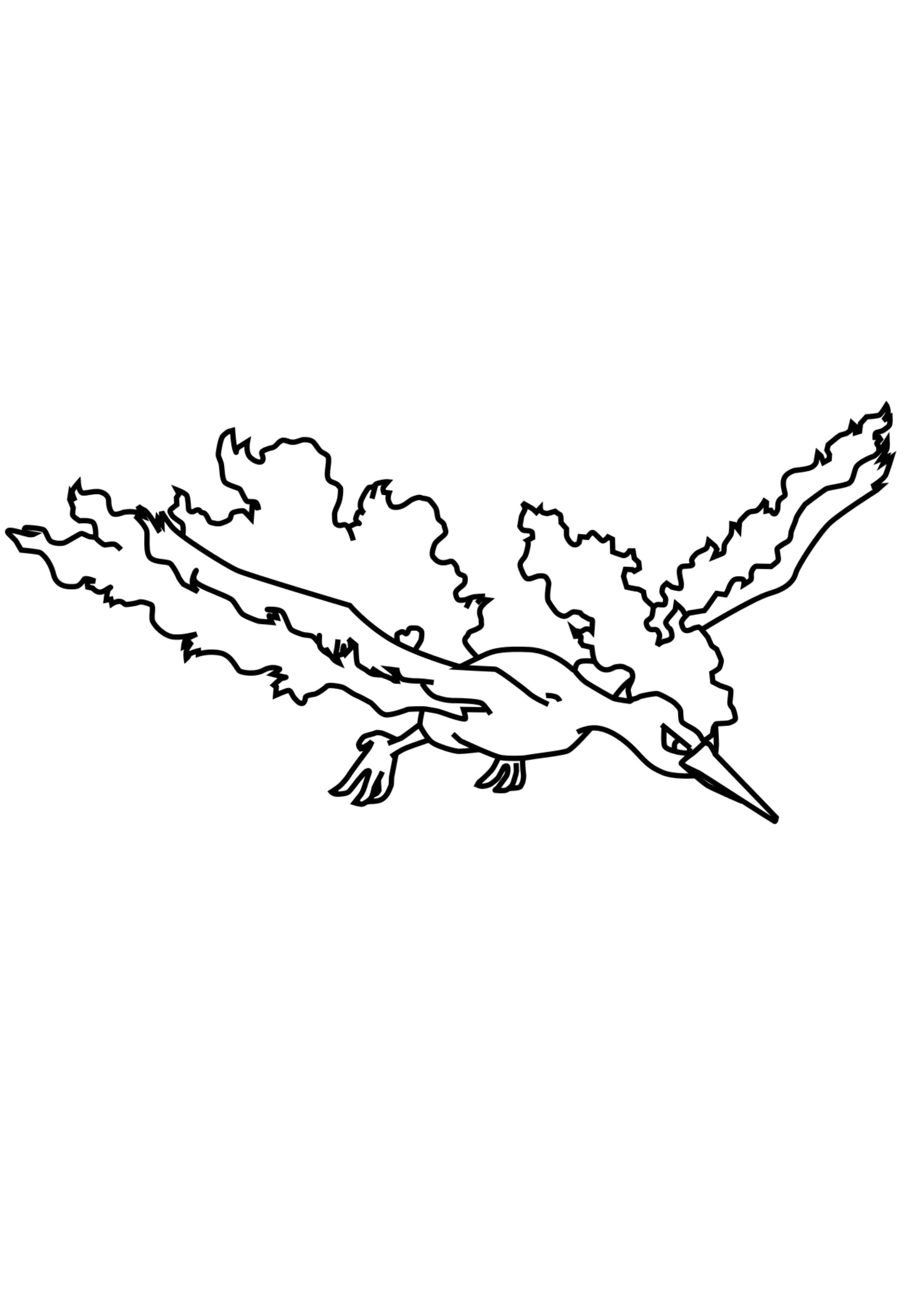 Moltres coloring page (A4) to print