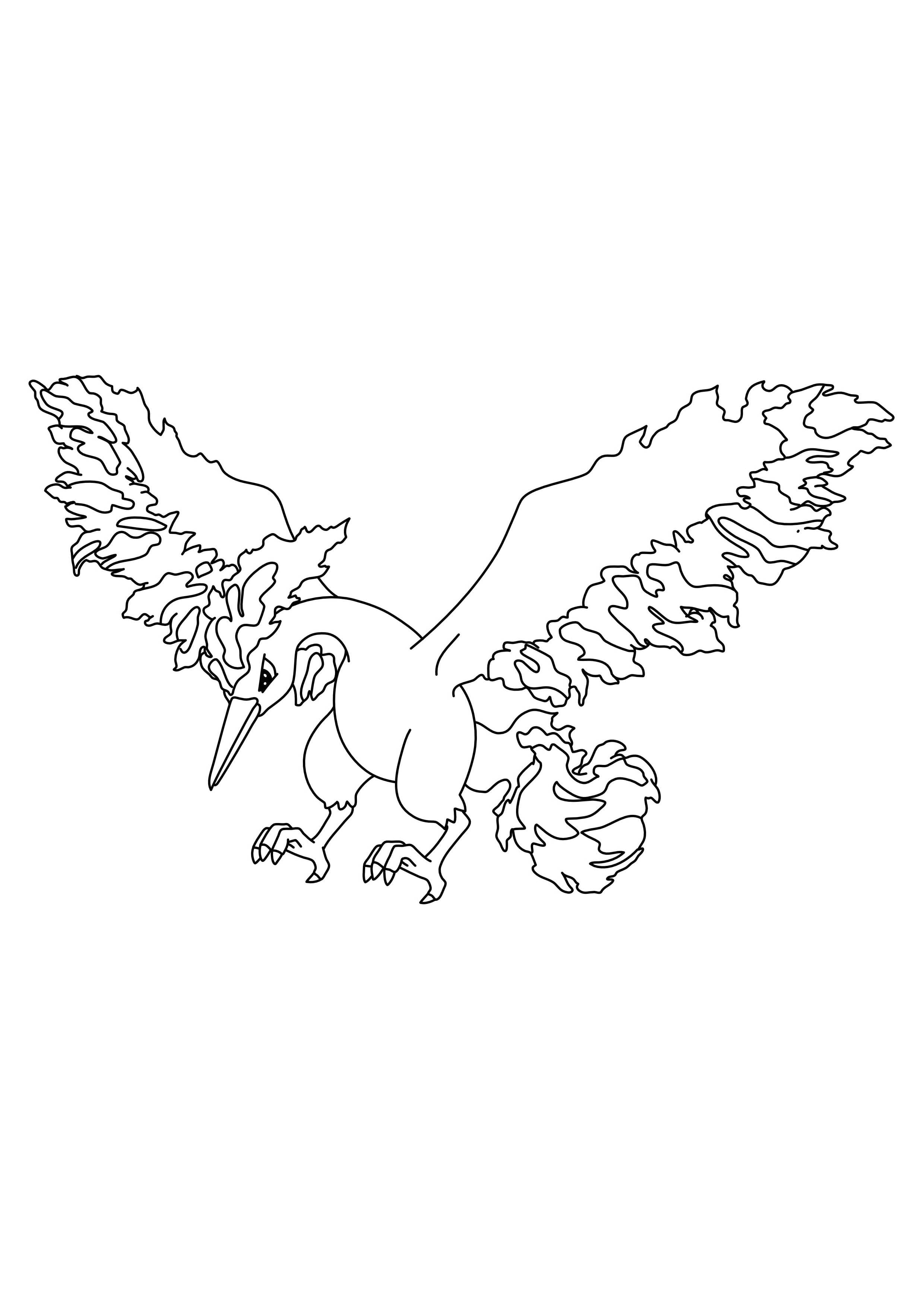 Moltres coloring page (A4) to print