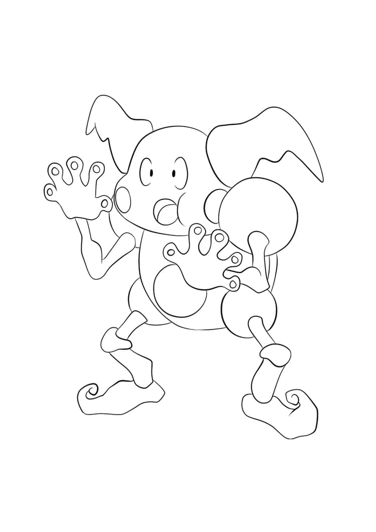 Mr. Mime coloring page (A4) to print