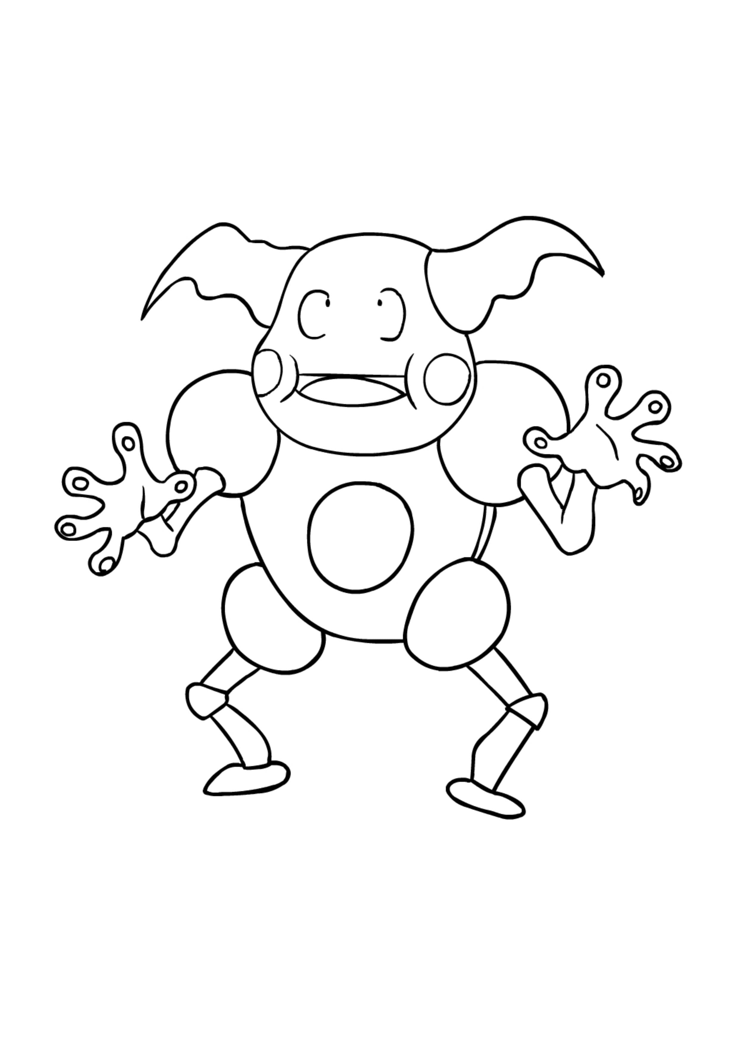 Mr. Mime coloring page (A4) to print