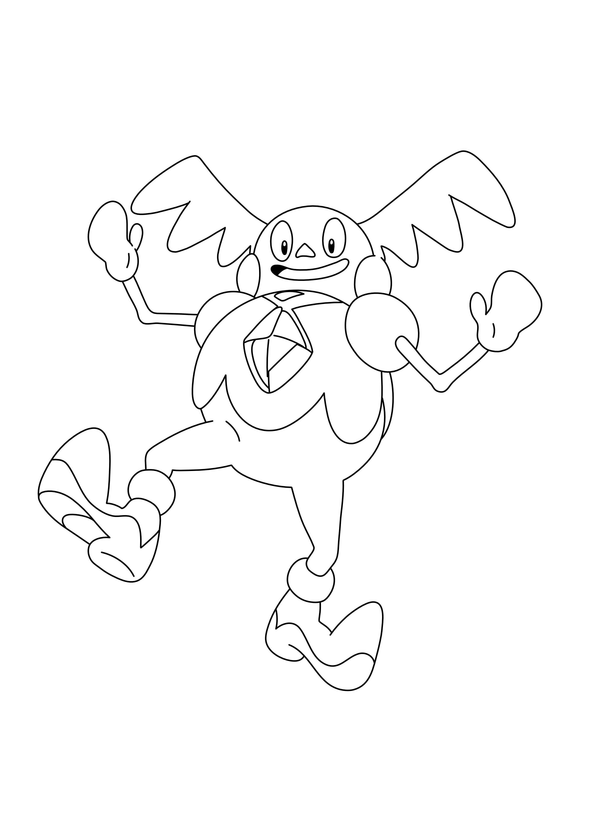 Mr. Mime coloring page (A4) to print