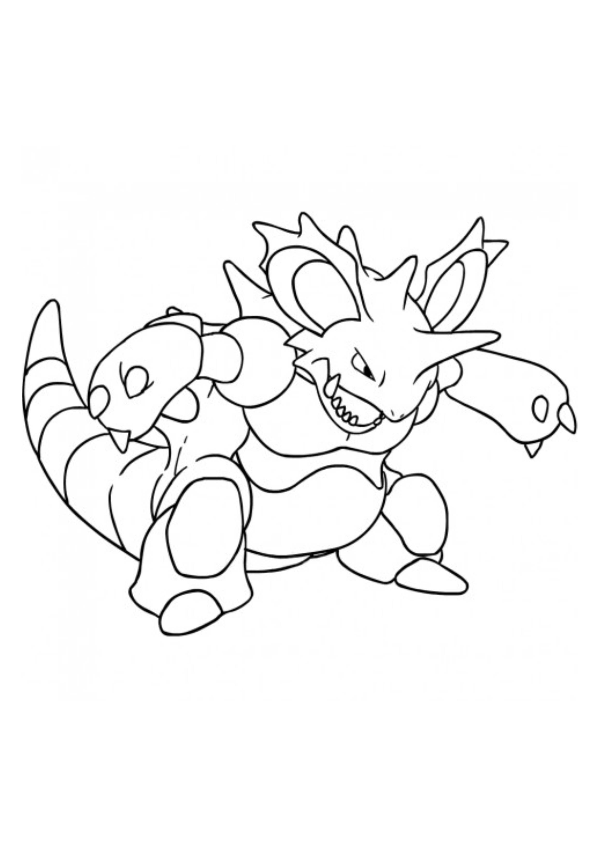 Nidoking coloring page (A4) to print