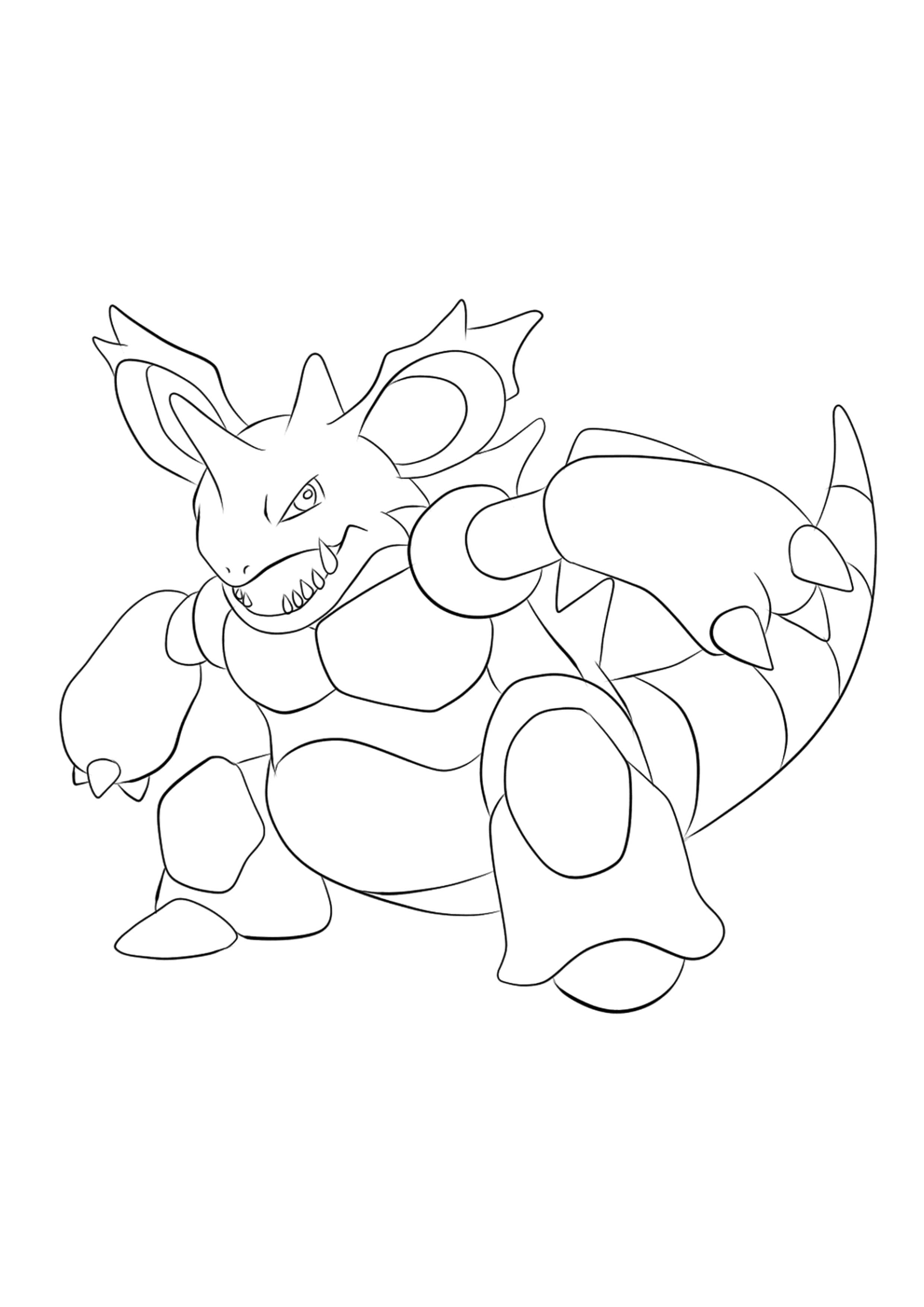 Nidoking coloring page (A4) to print