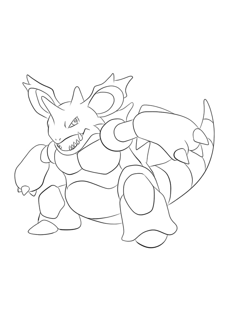 Nidoking coloring page (A4) to print