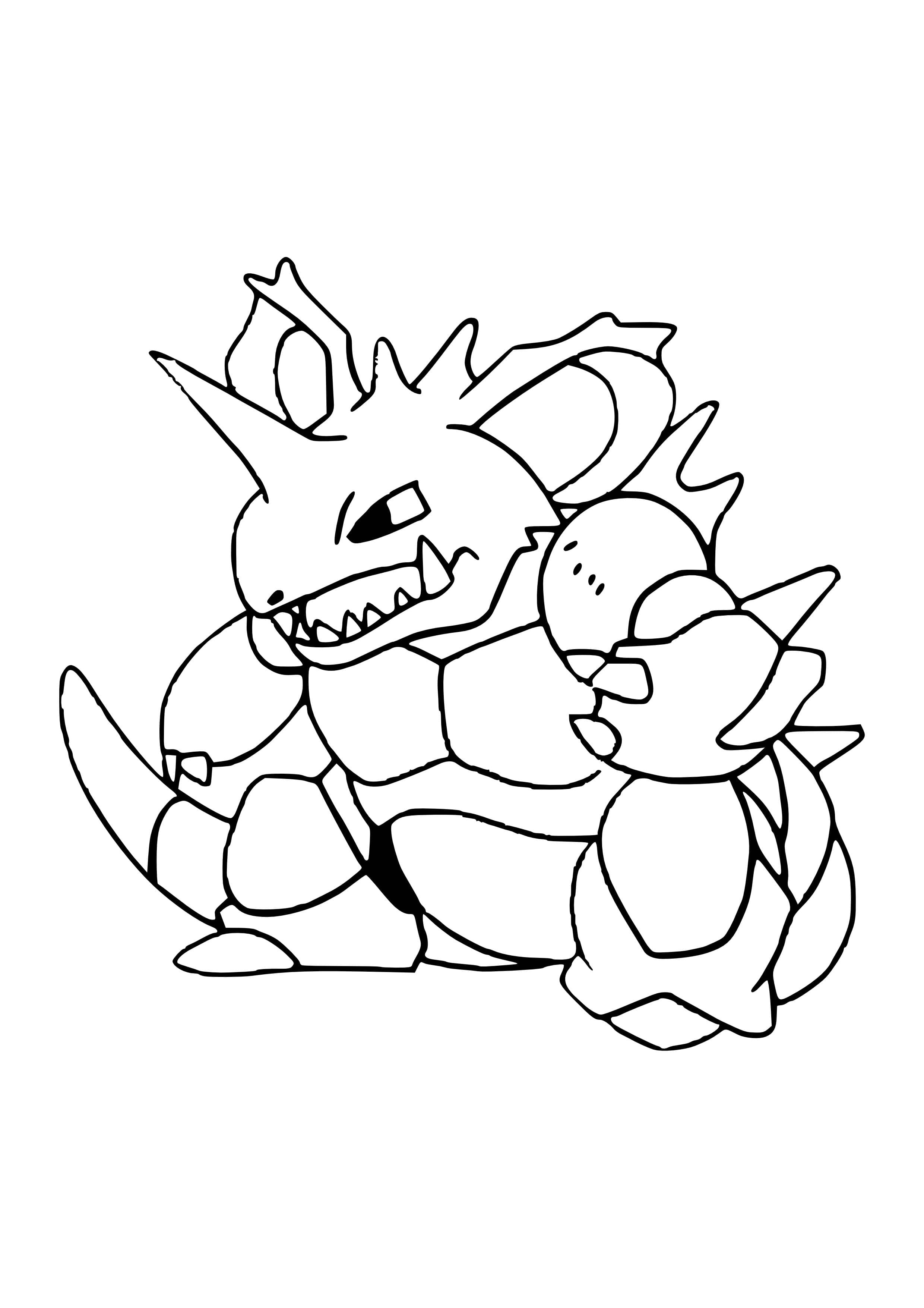 Nidoking coloring page (A4) to print