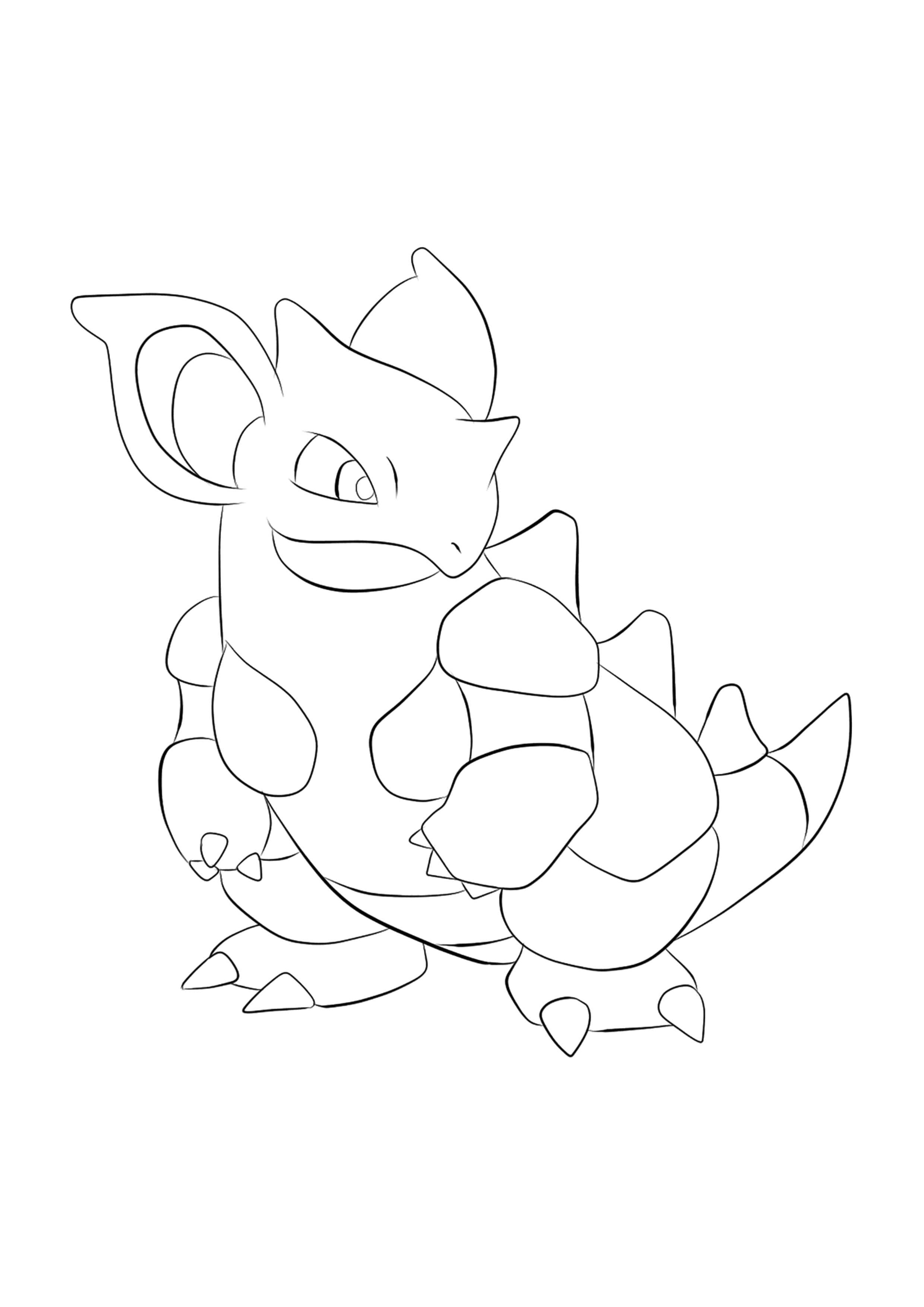 Nidoqueen coloring page (A4) to print
