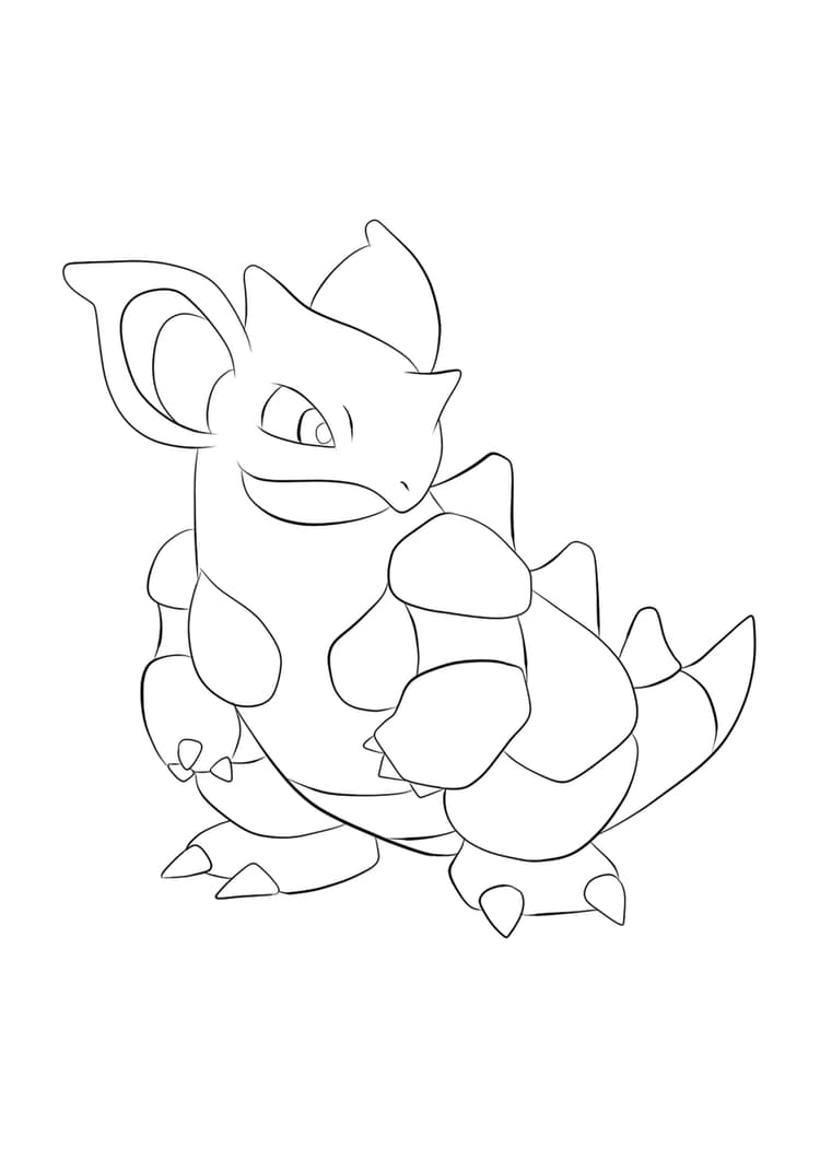 Nidoqueen coloring page (A4) to print