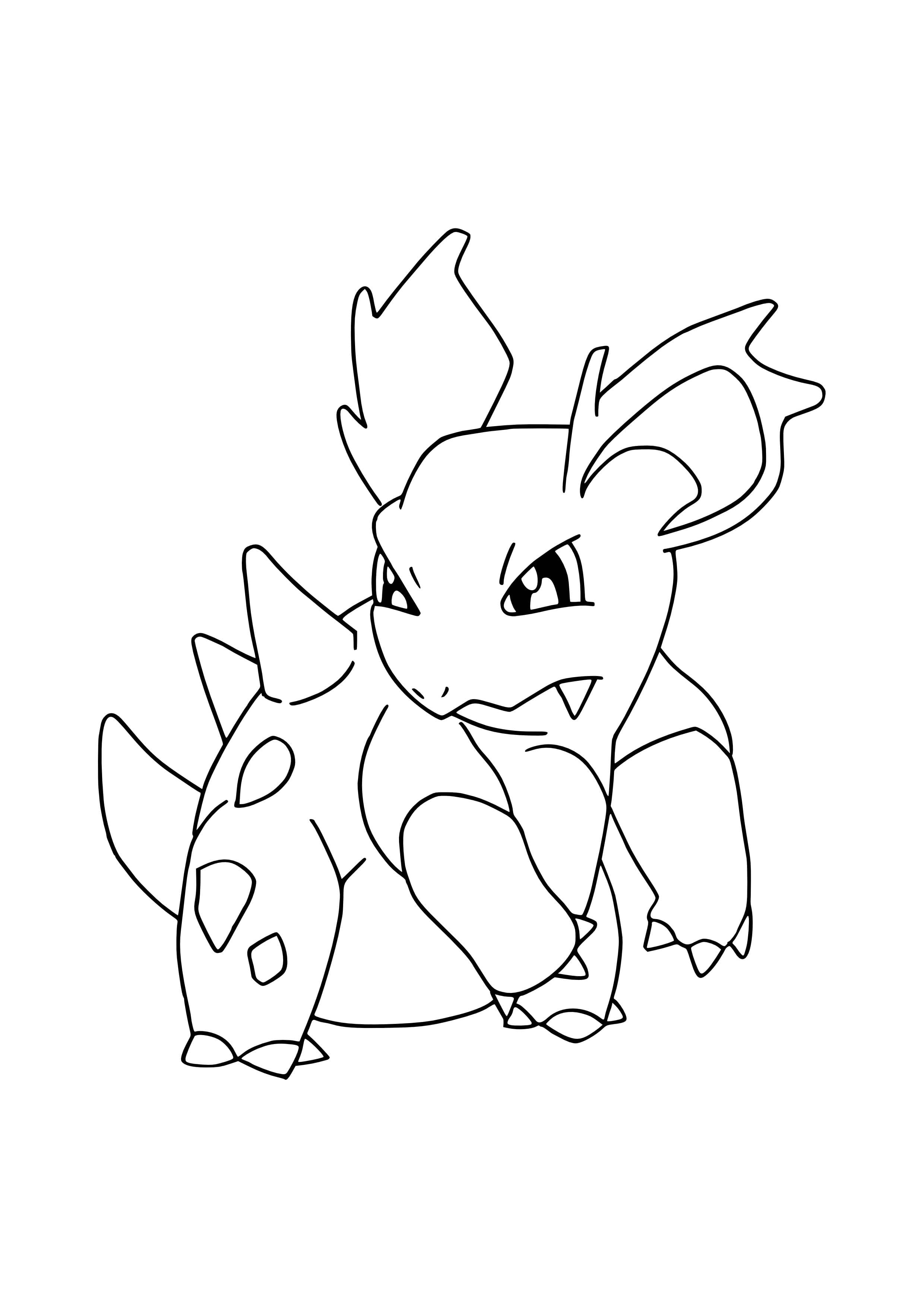 Nidorina coloring page (A4) to print