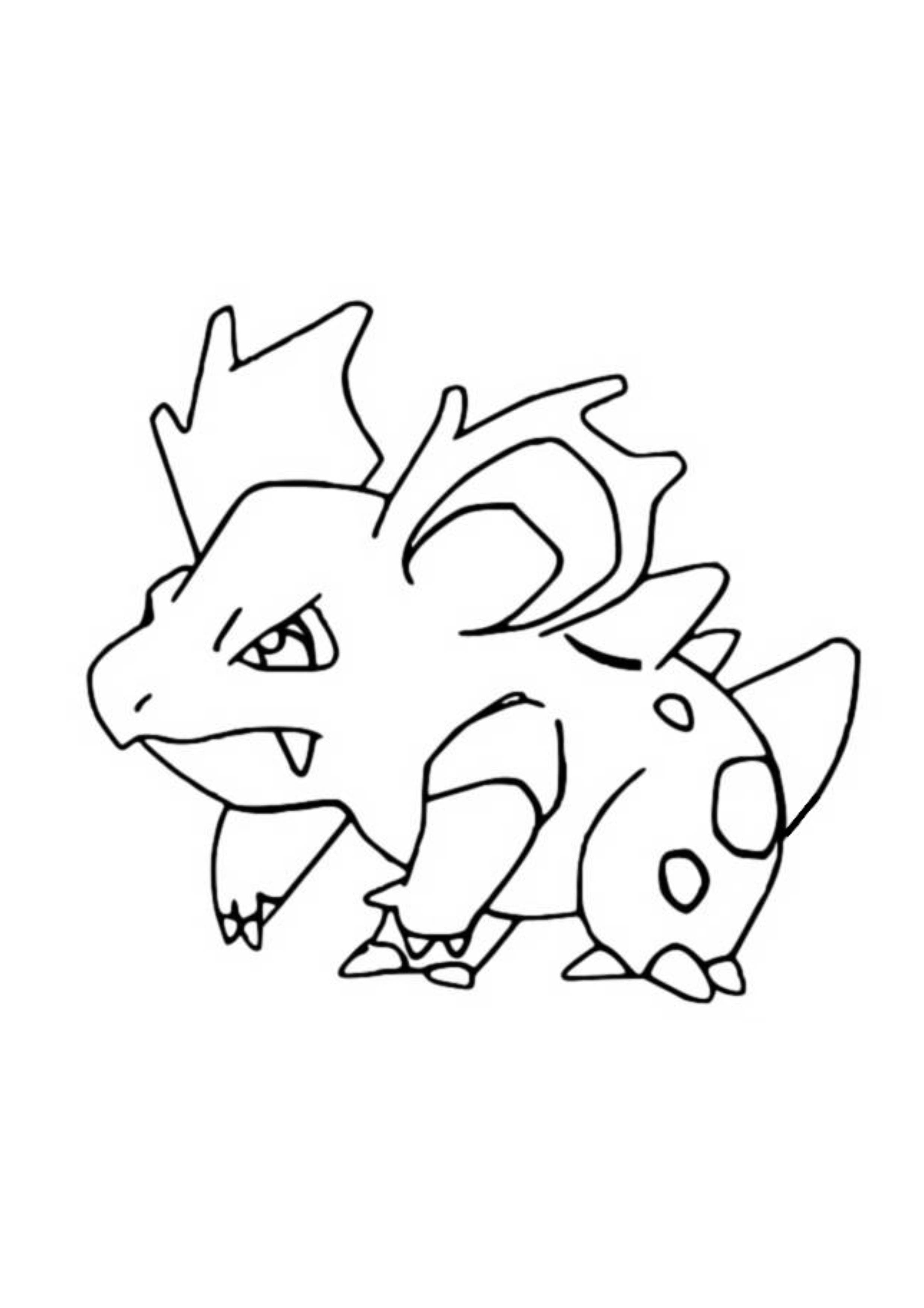 Nidorina coloring page (A4) to print