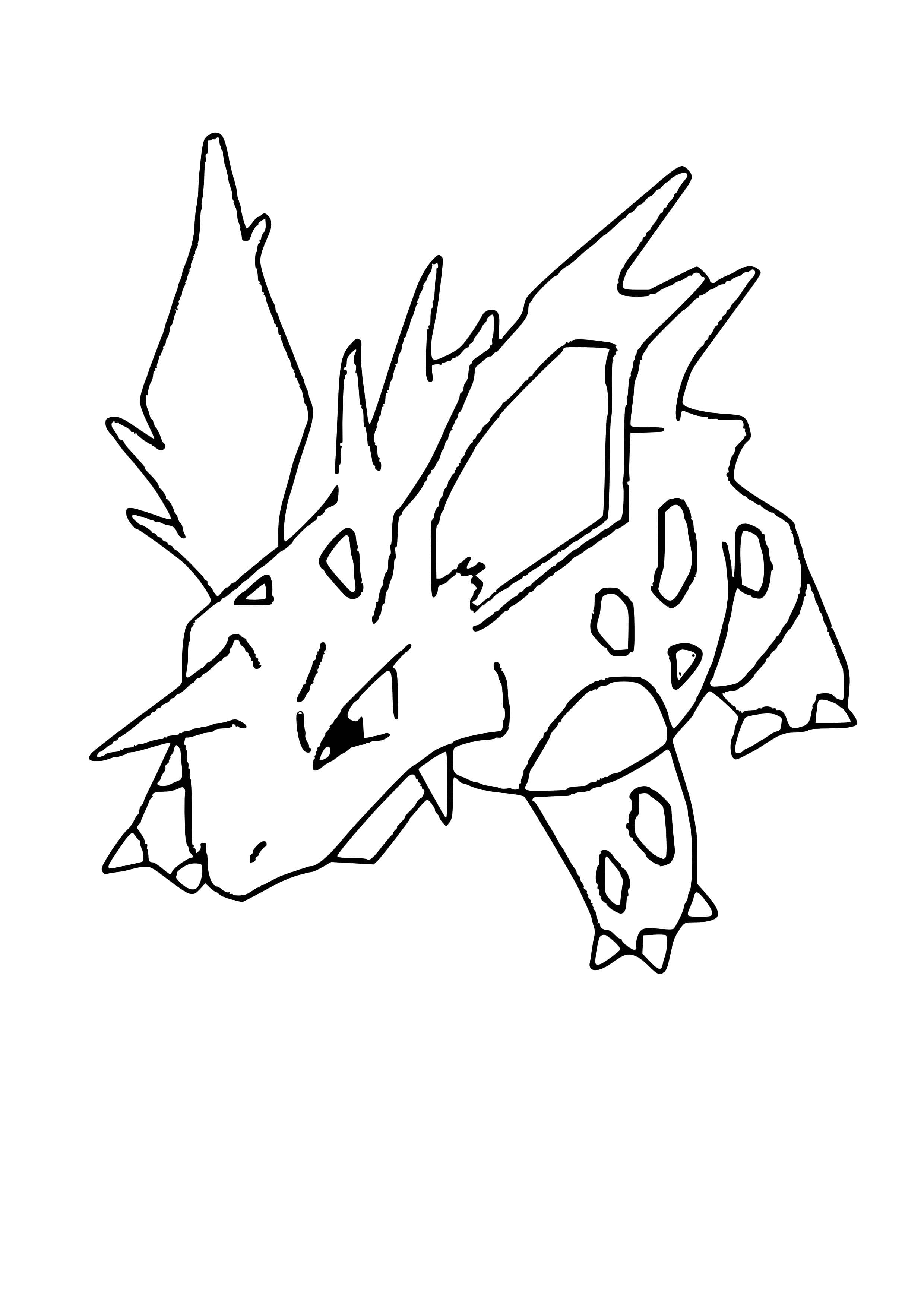 Nidorino coloring page (A4) to print