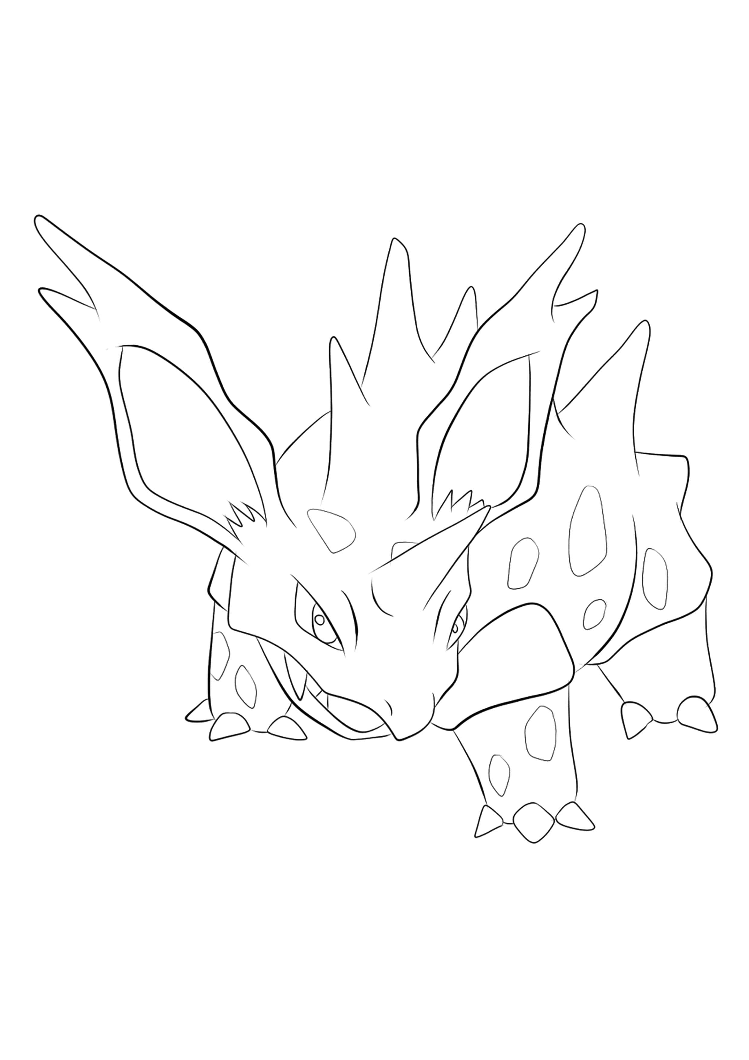 Nidorino coloring page (A4) to print