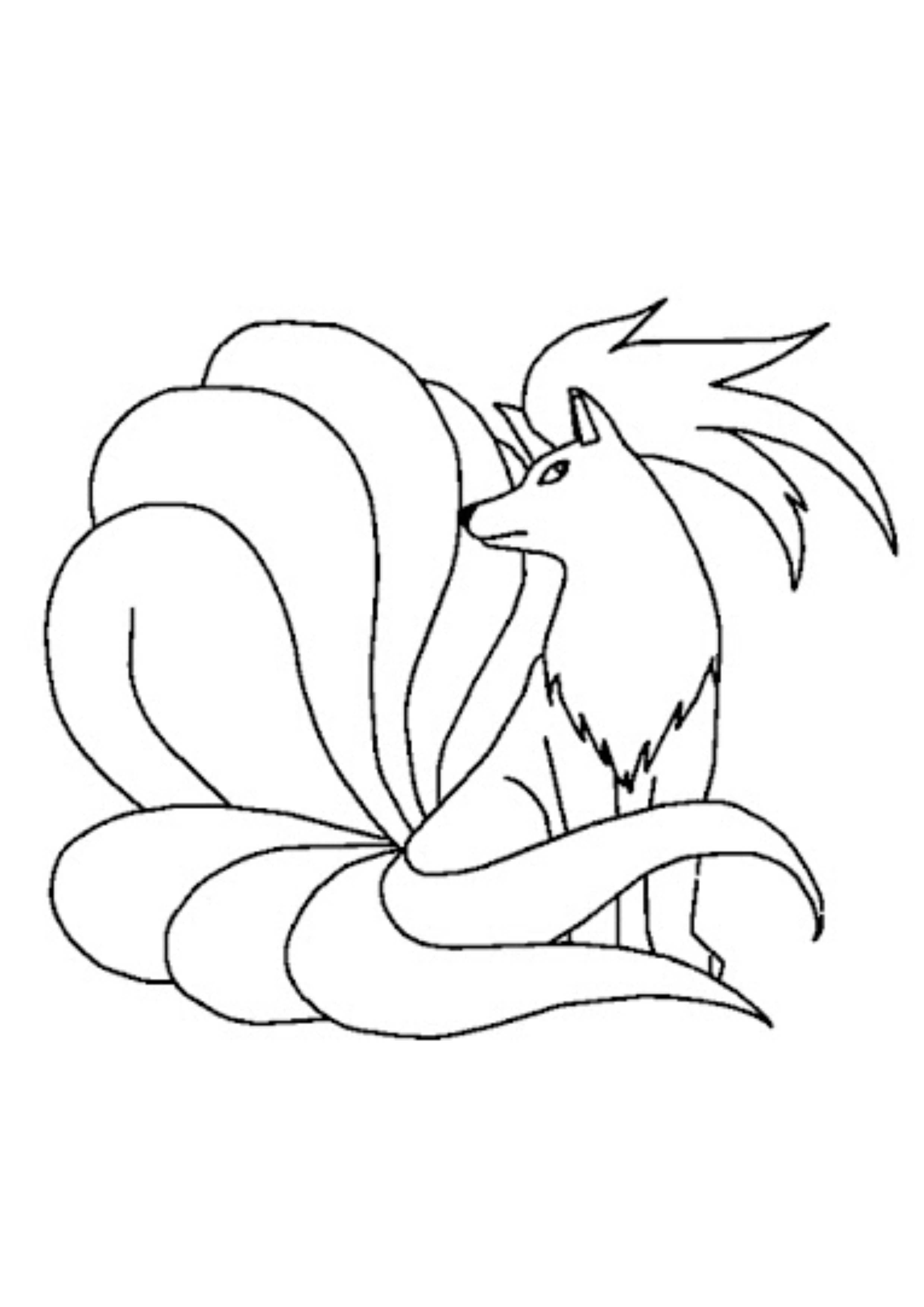 Ninetales coloring page (A4) to print