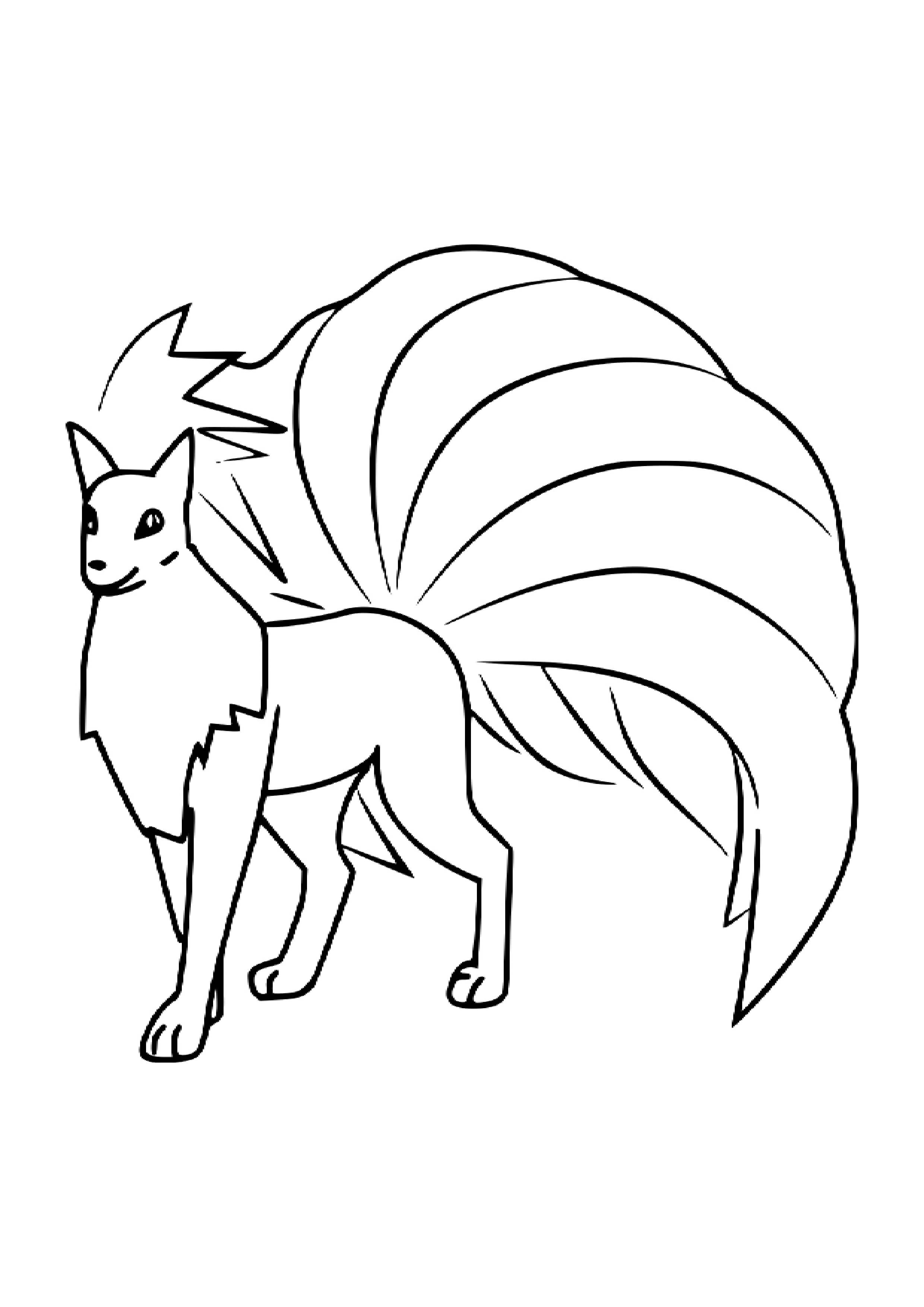 Ninetales coloring page (A4) to print