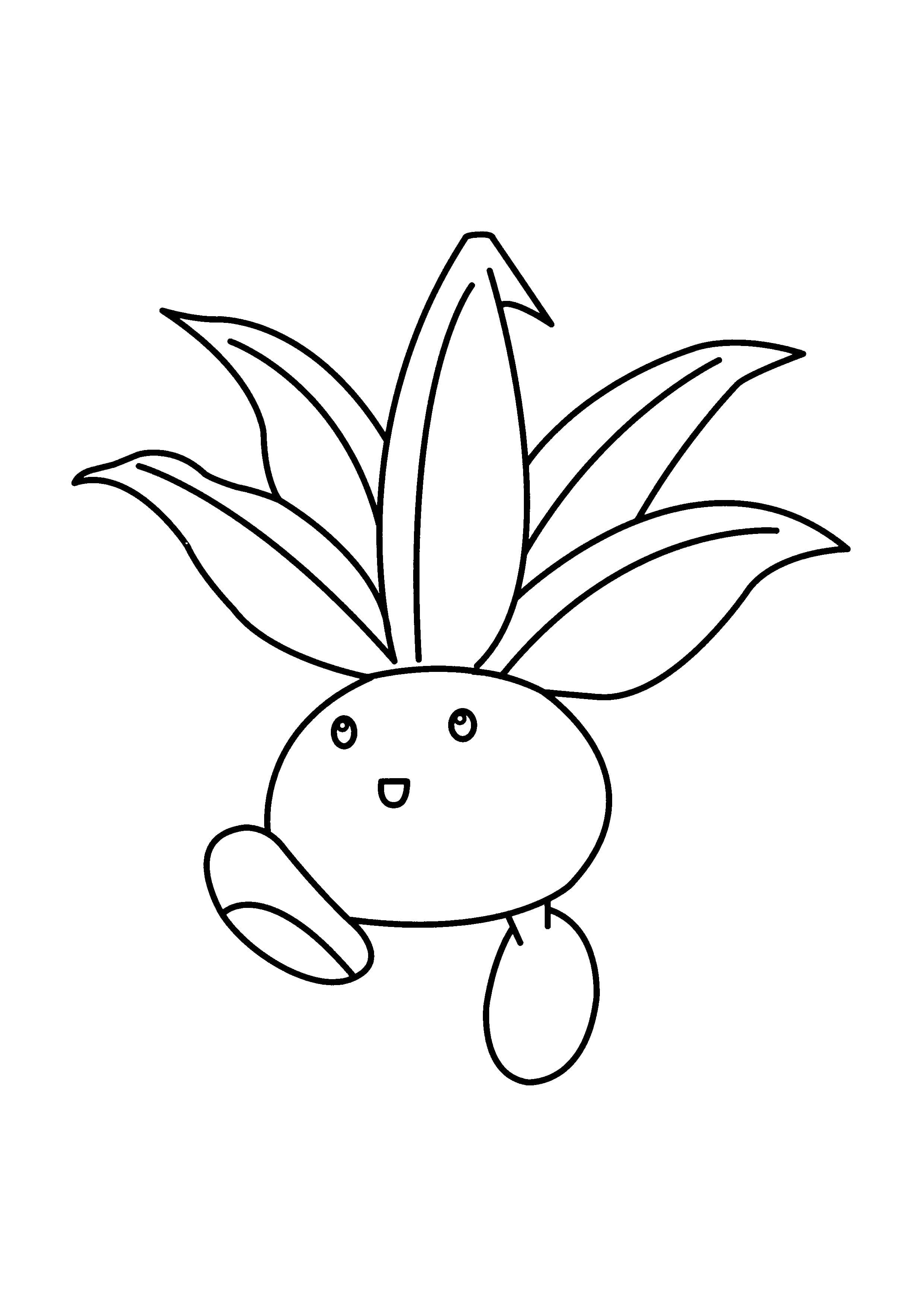 Oddish coloring page (A4) to print