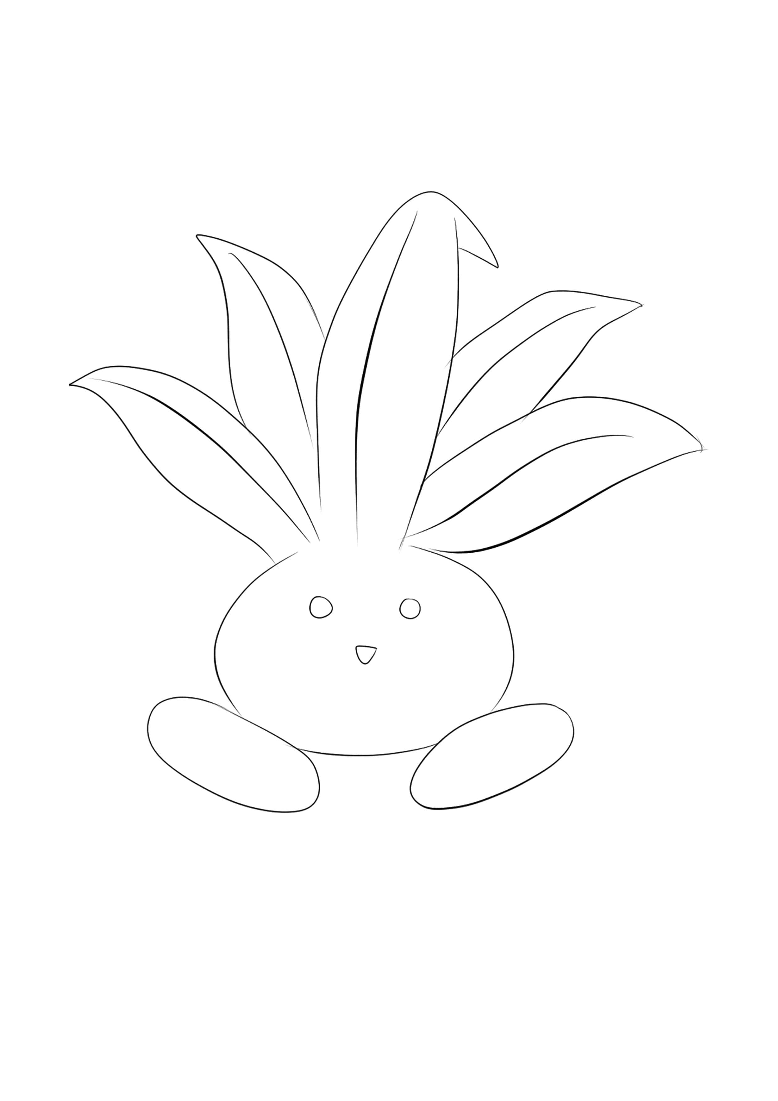Oddish coloring page (A4) to print