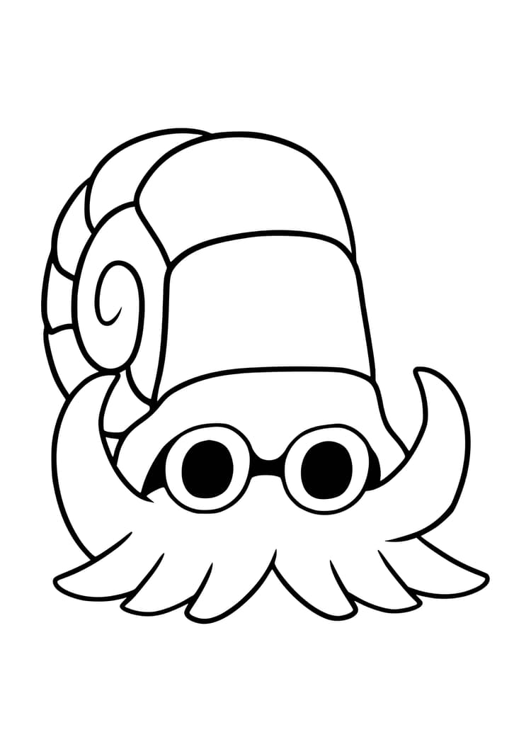 Omanyte coloring page (A4) to print