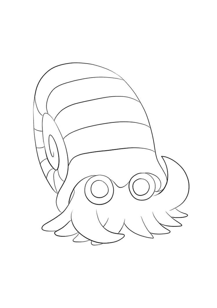 Omanyte coloring page (A4) to print