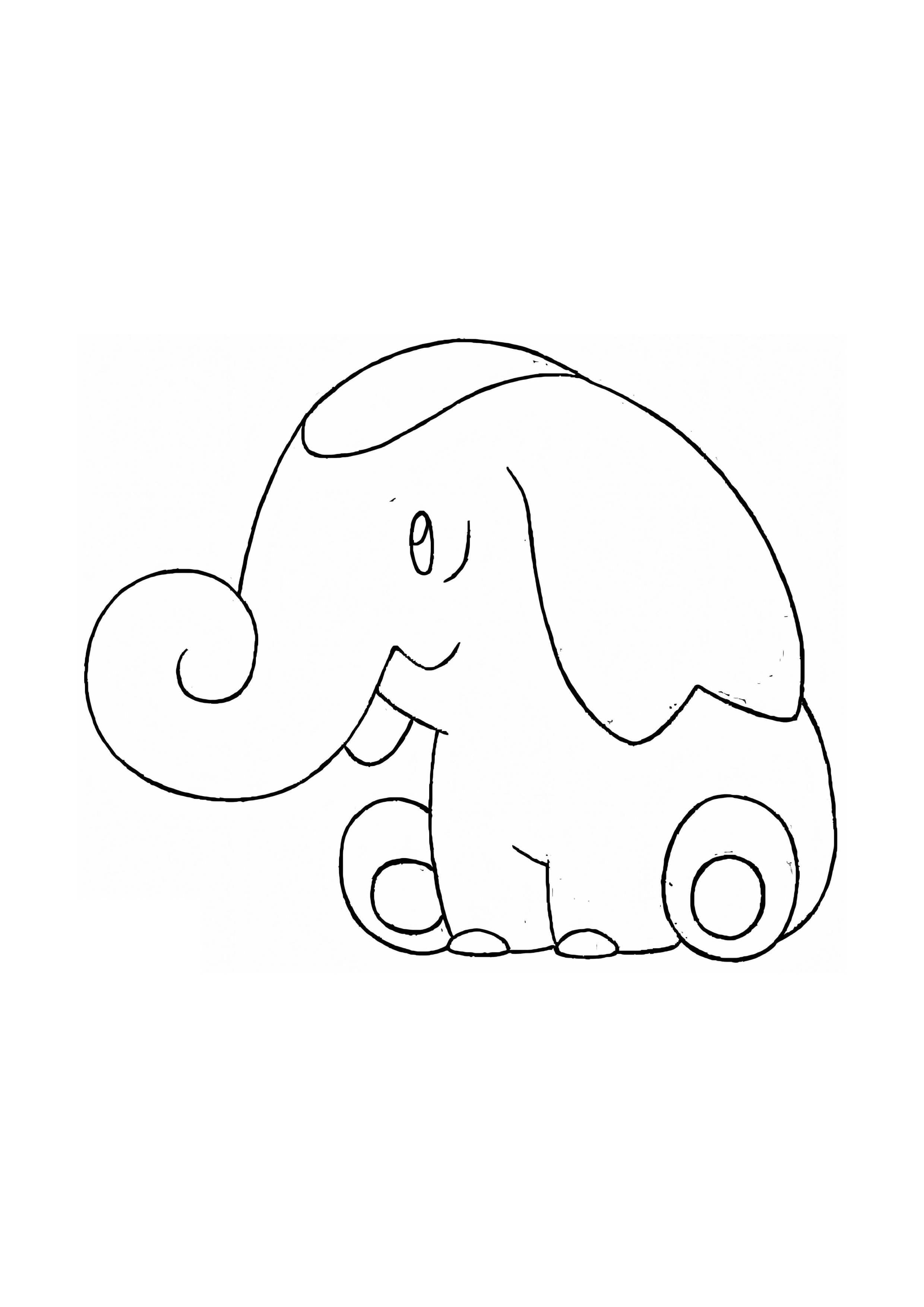 Phanpy coloring page (A4) to print