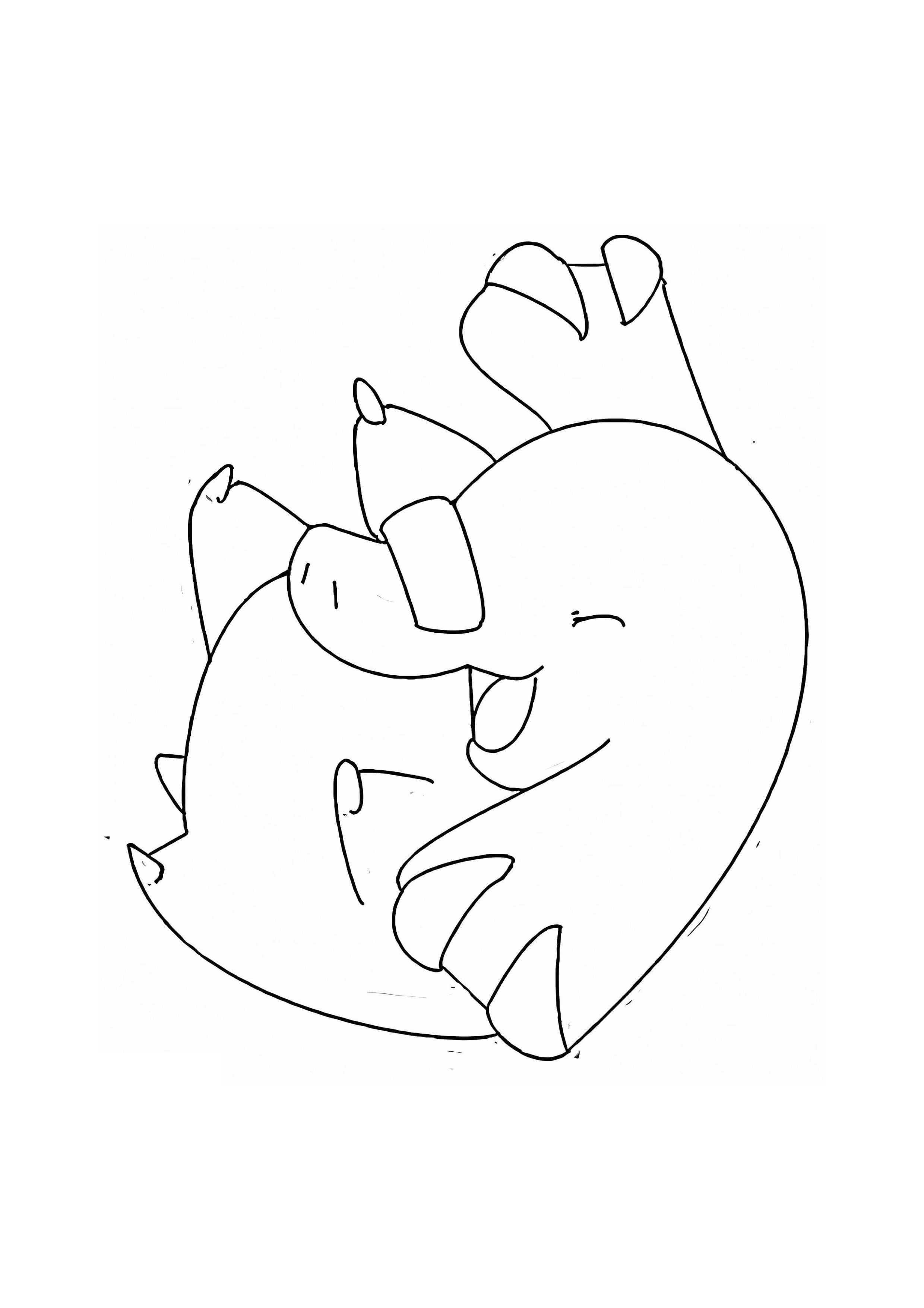 Phanpy coloring page (A4) to print