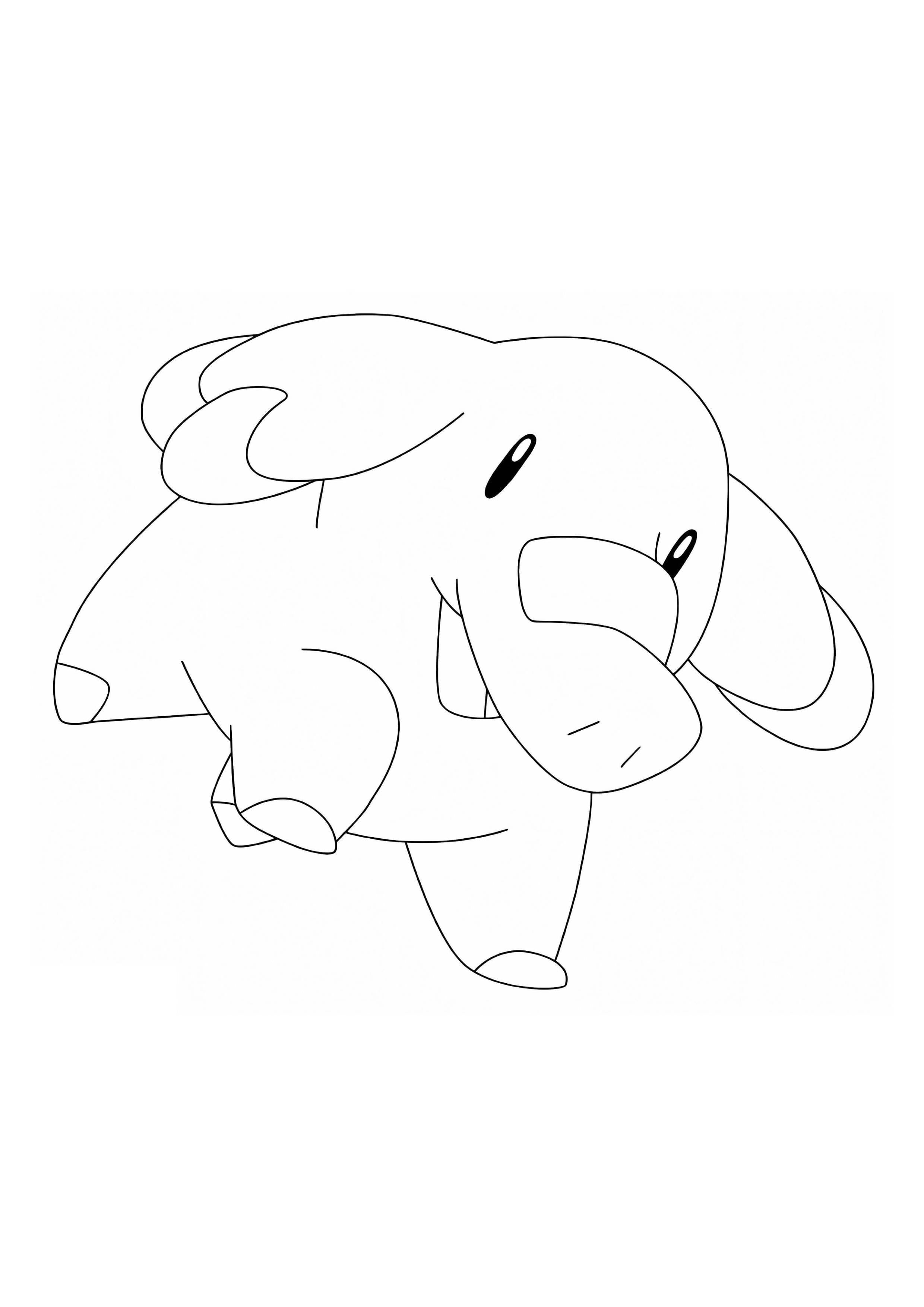 Phanpy coloring page (A4) to print