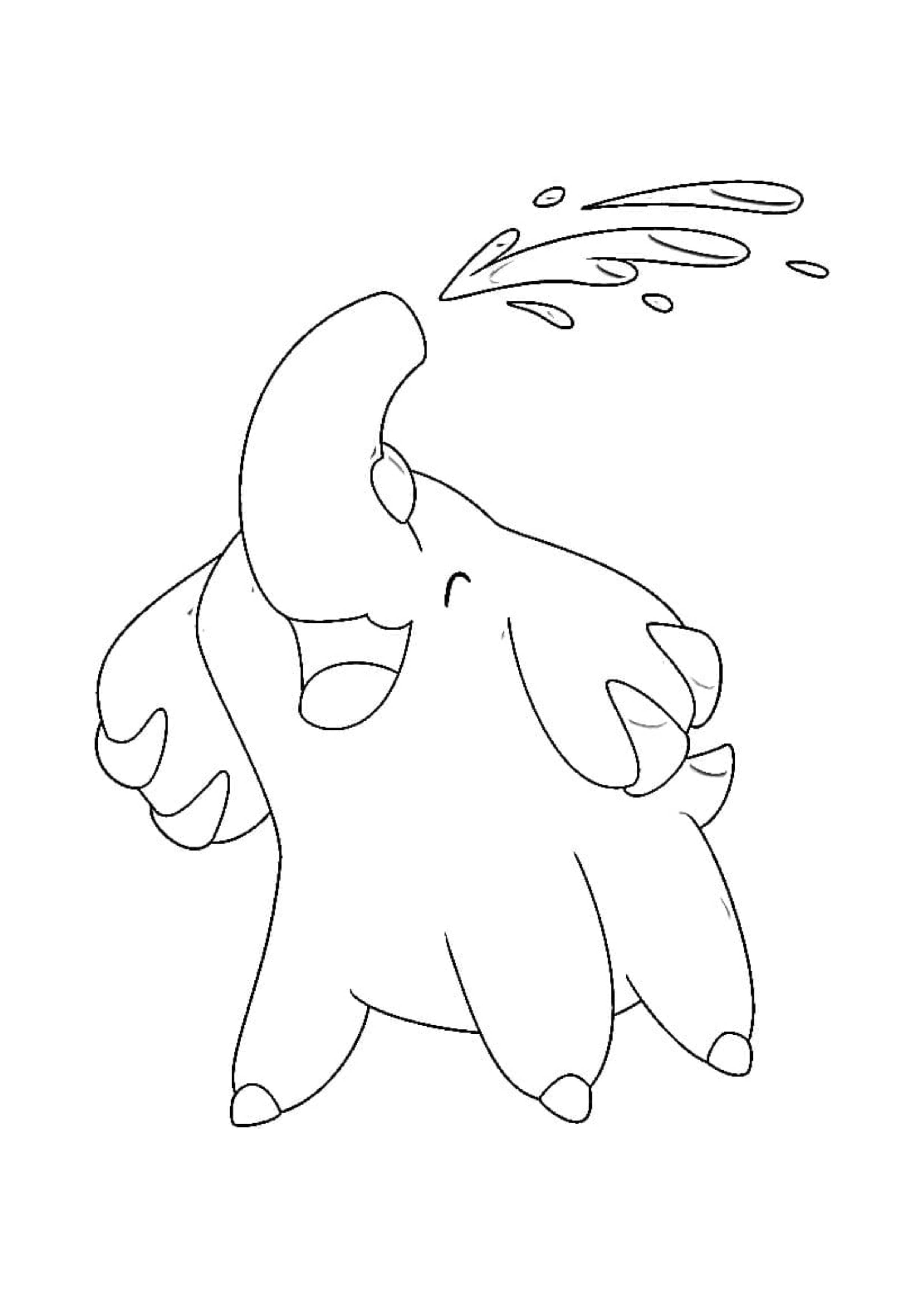 Phanpy coloring page (A4) to print