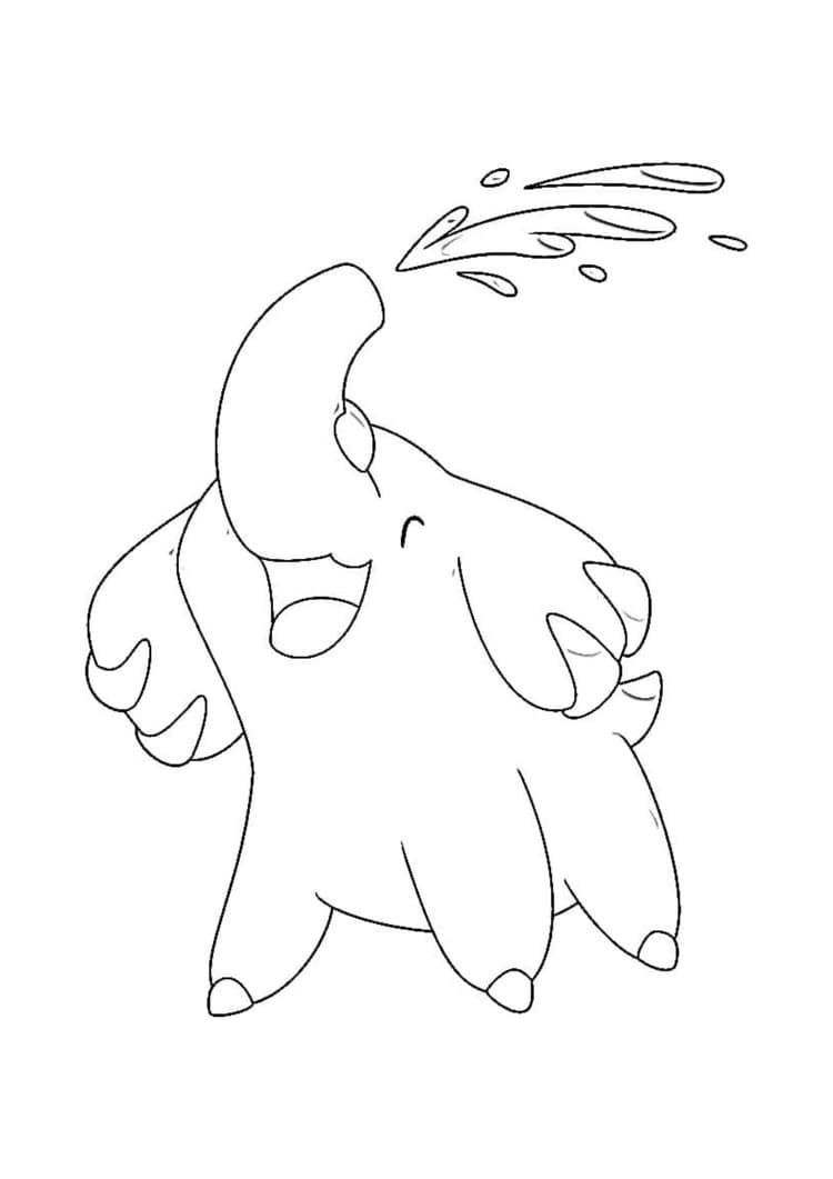 Phanpy coloring page (A4) to print