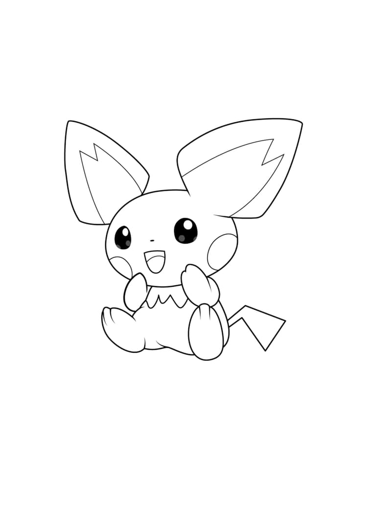 Pichu coloring page (A4) to print