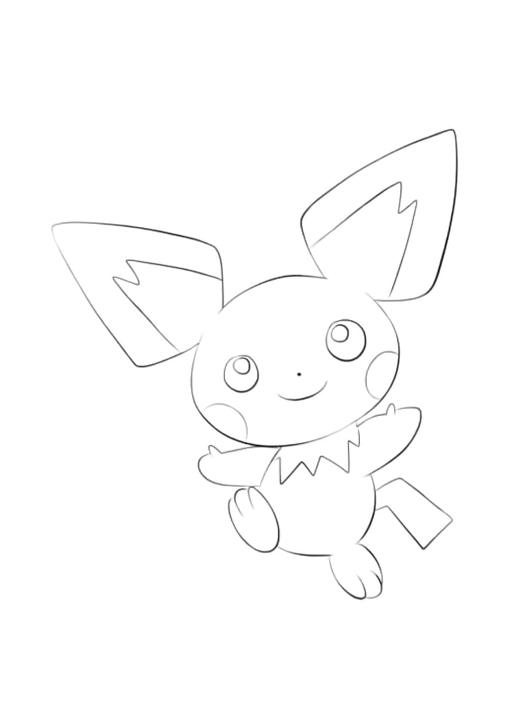 Pichu coloring page (A4) to print