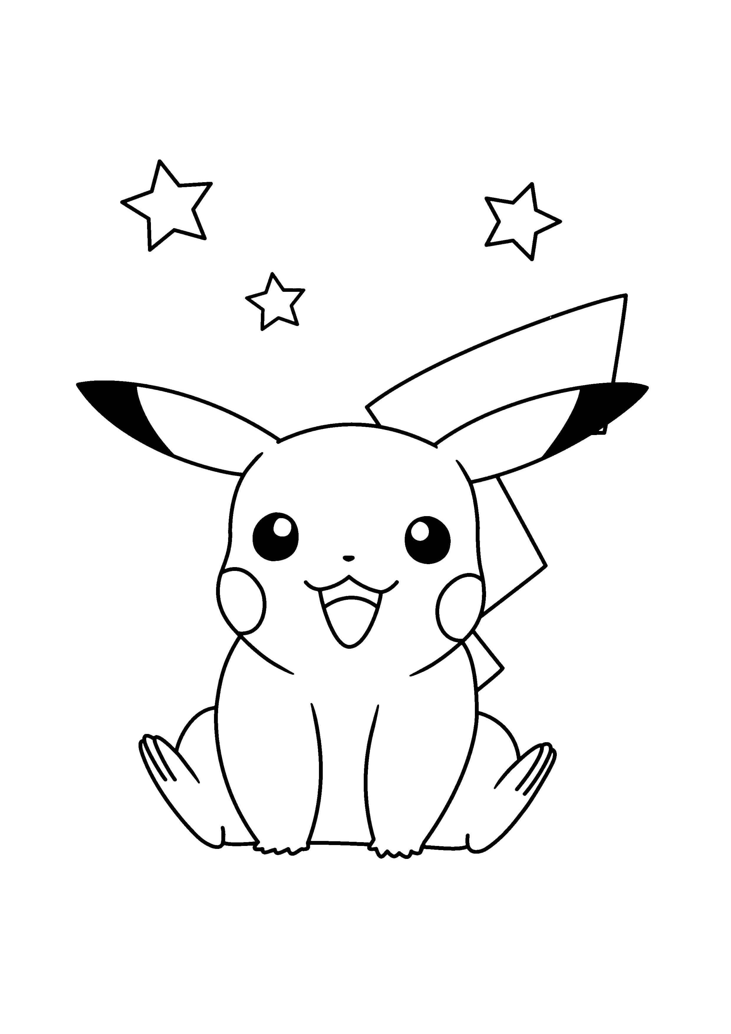 Pikachu coloring page (A4) to print