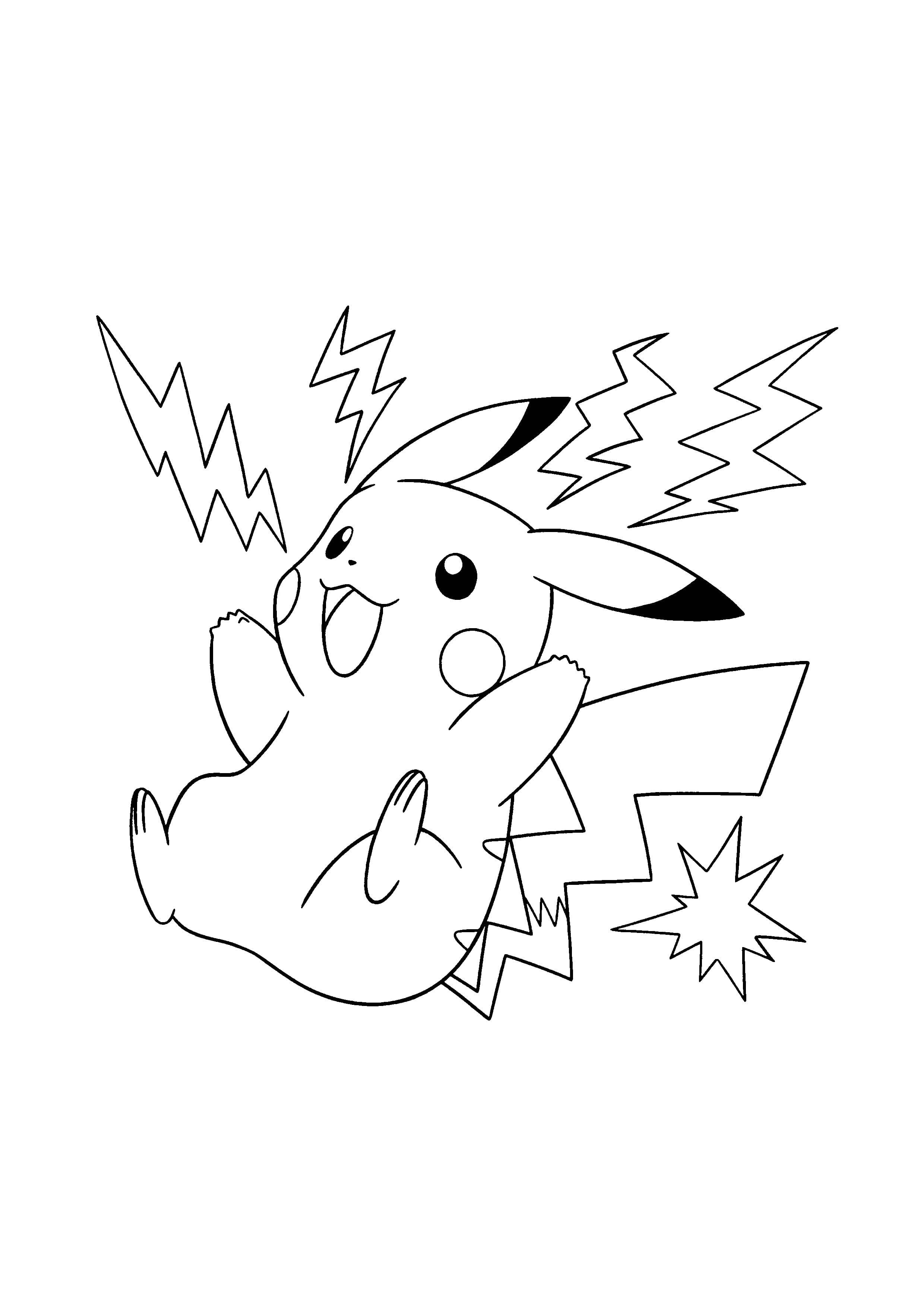 Pikachu coloring page (A4) to print