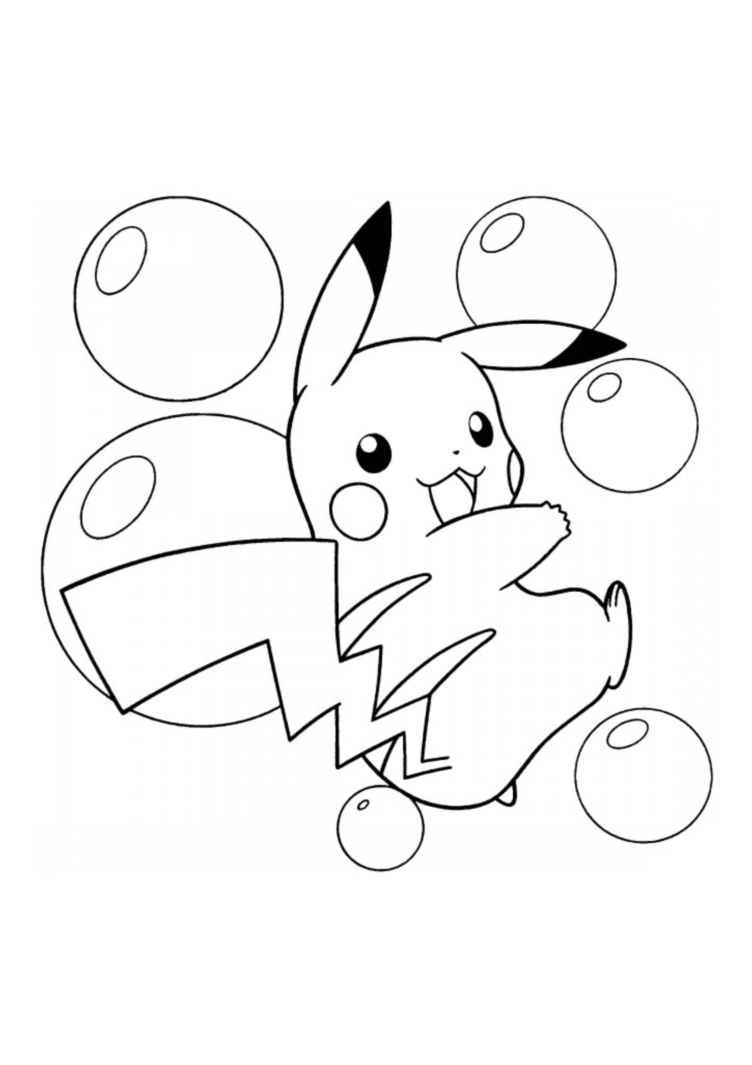 Pikachu coloring page (A4) to print