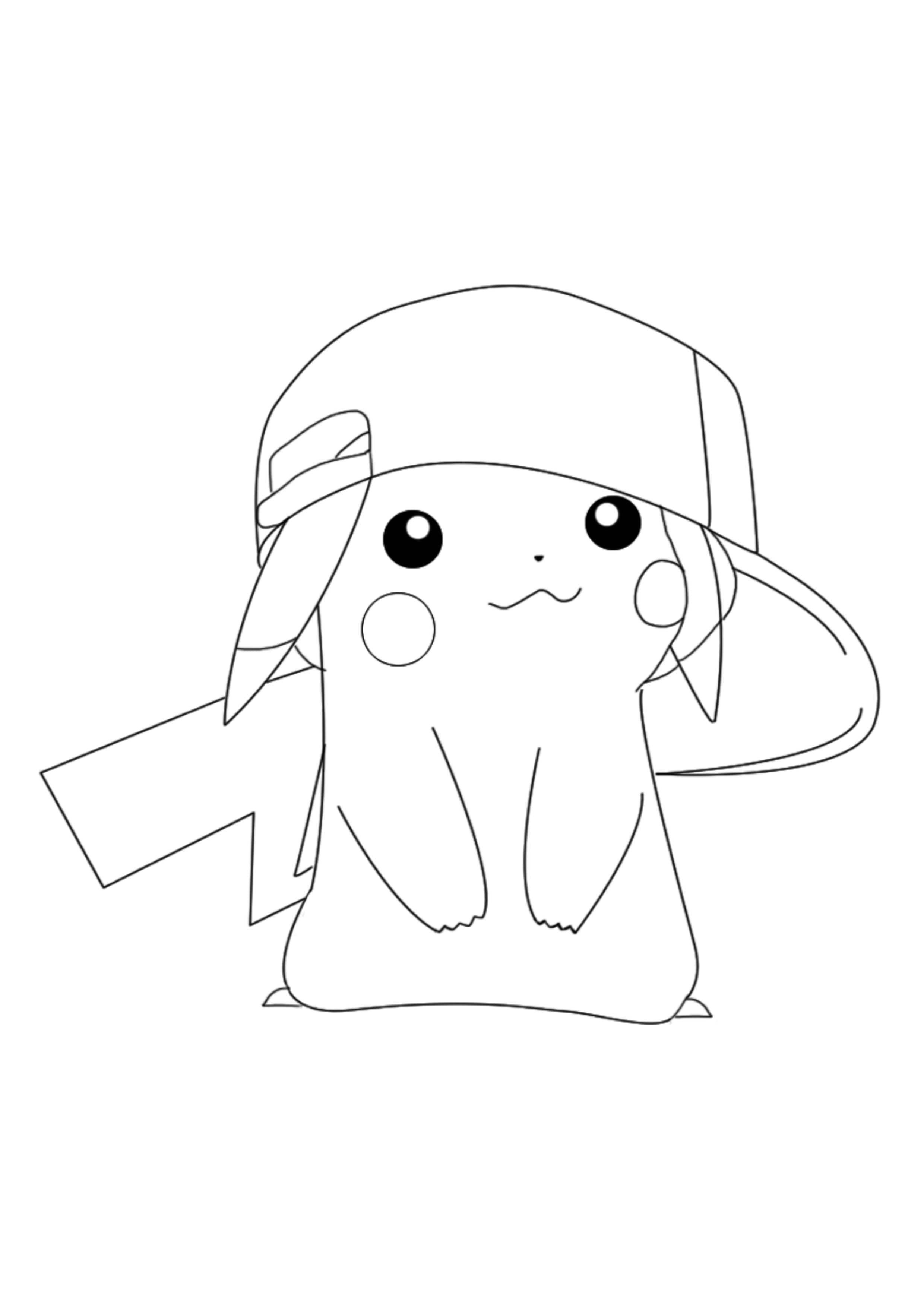 Pikachu coloring page (A4) to print