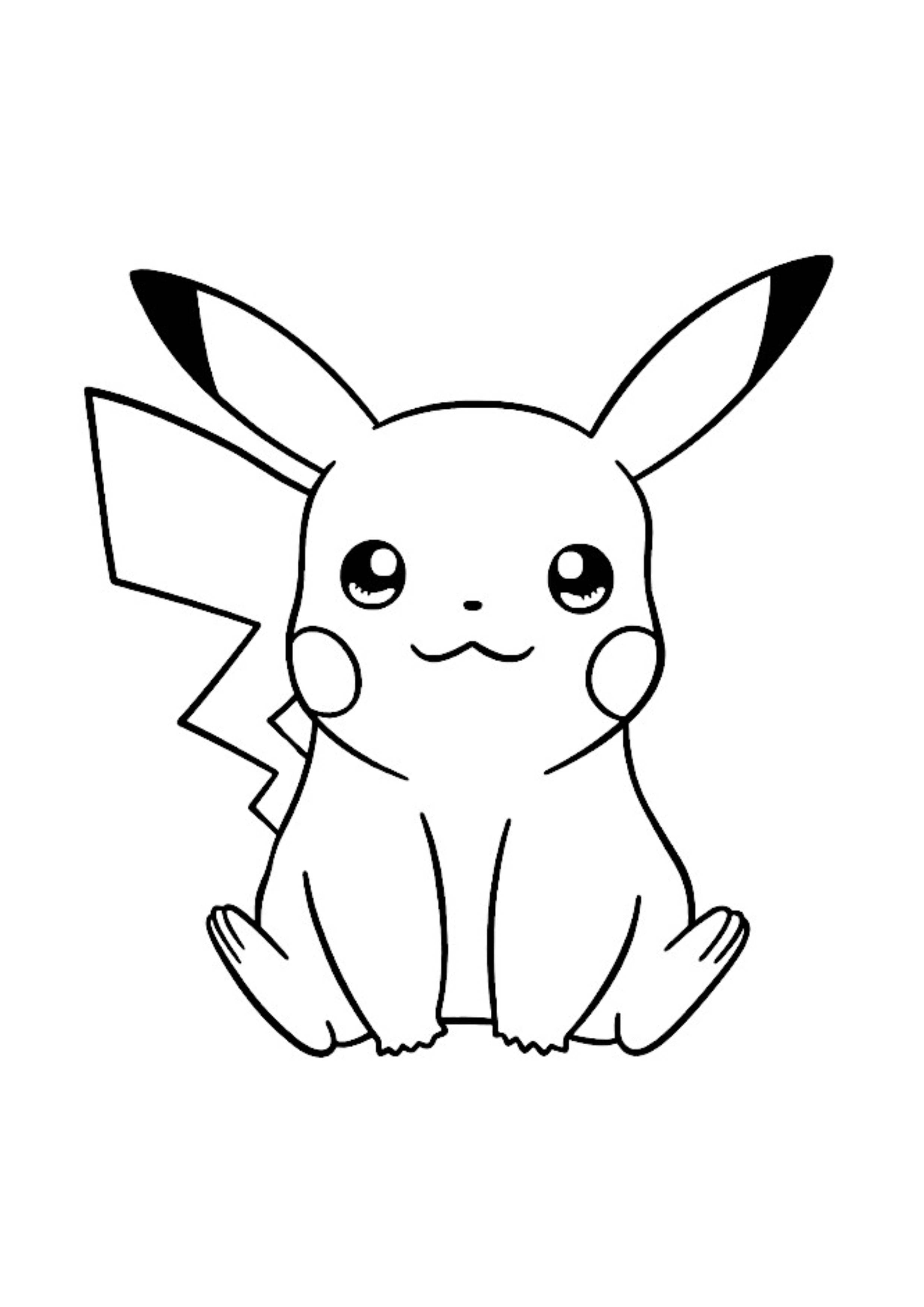 Pikachu coloring page (A4) to print