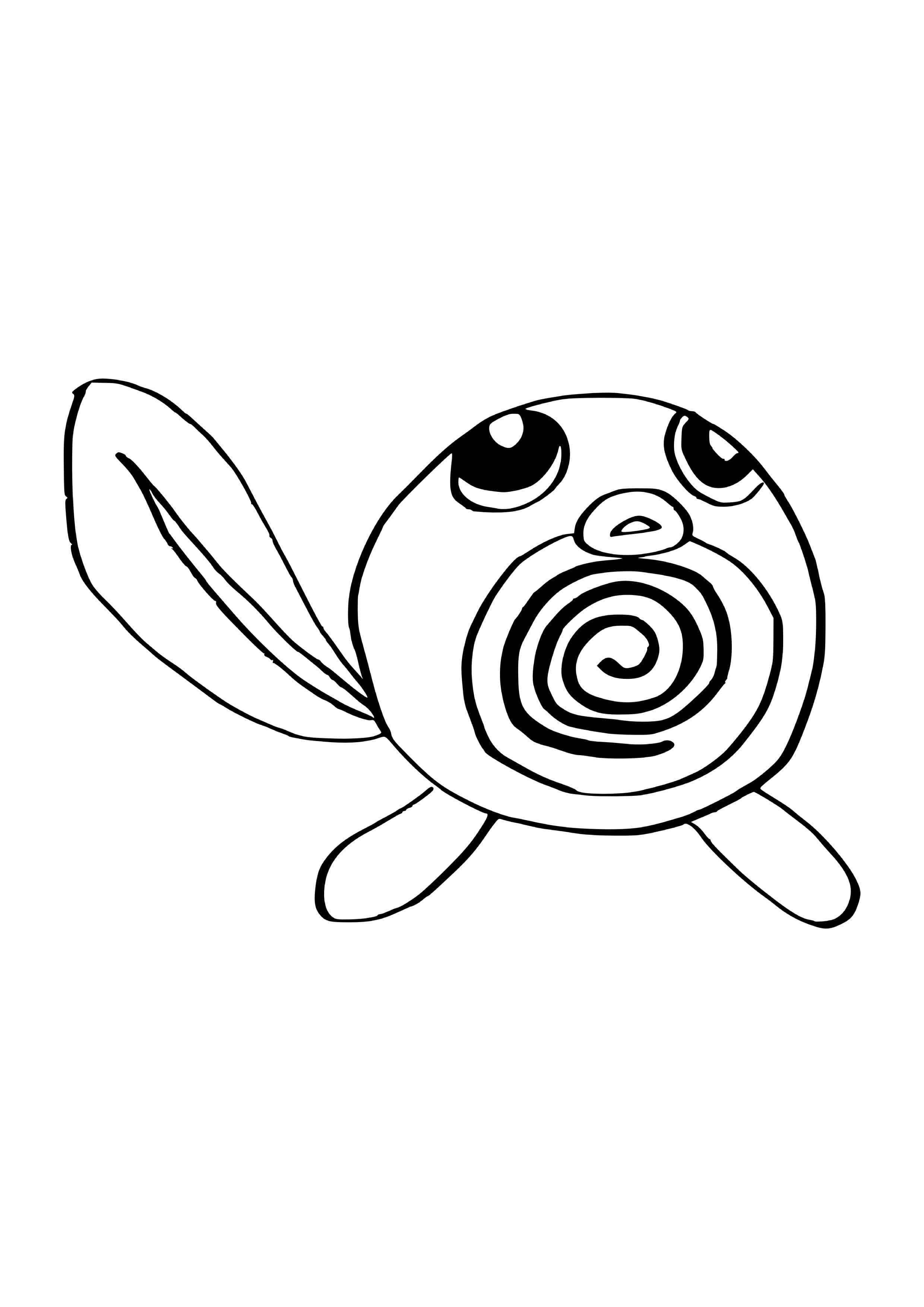 Poliwag coloring page (A4) to print